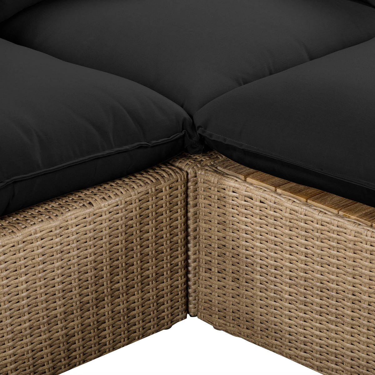 Cali 4-Piece Performance Fabric & Wicker Outdoor Sectional