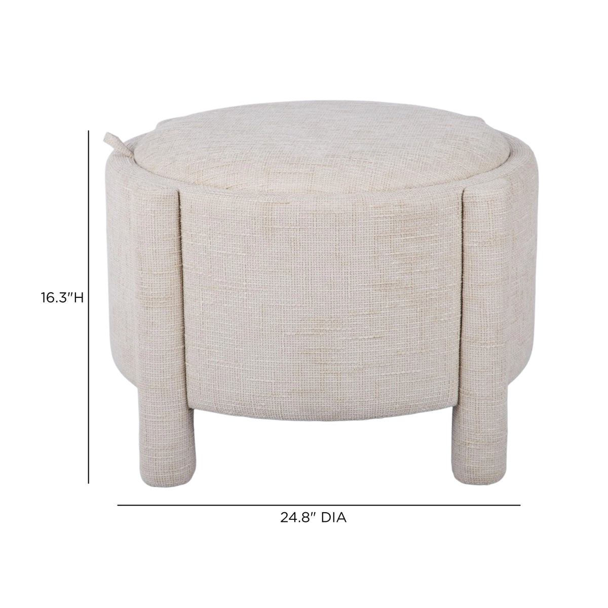 Bellamy Railroad Chenille Storage Stool With Reversible Tray Top