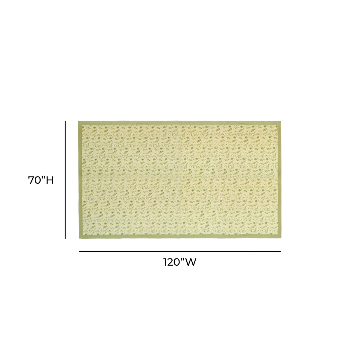 Dolce Natural Cotton Table Cloth - Olive Green / 70" x 120"