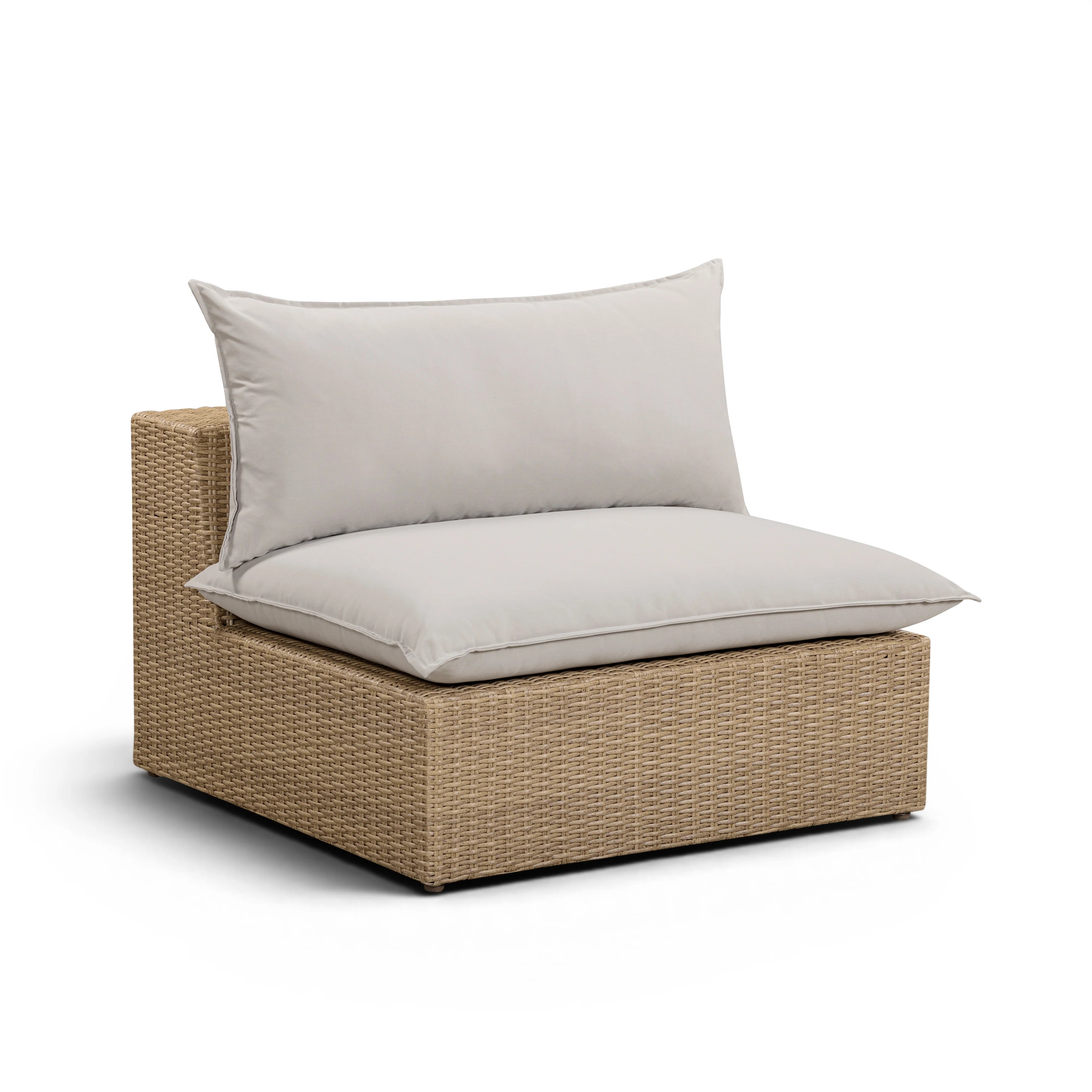 Cali Performance Fabric & Wicker Outdoor Armless Chair