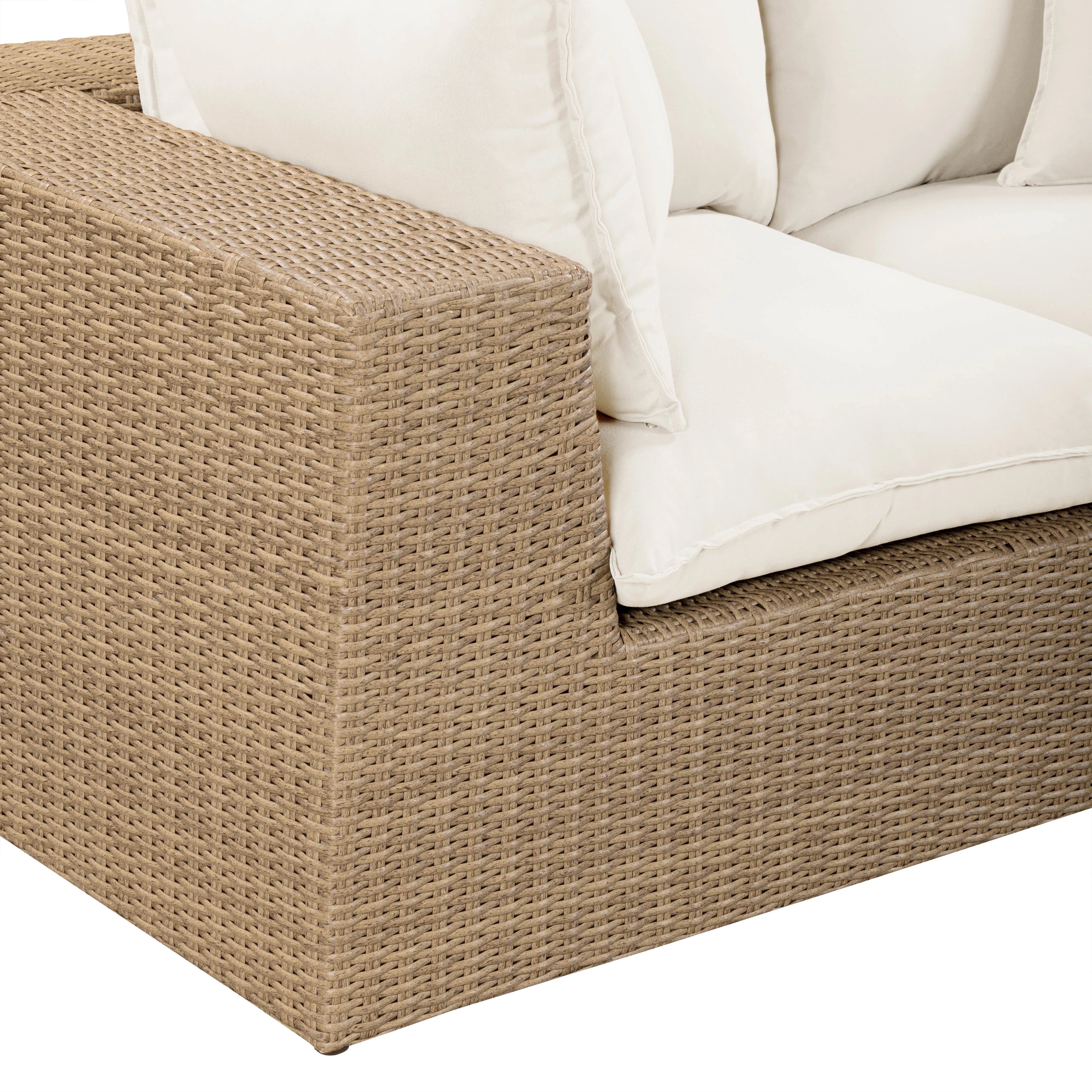 Cali 80" Performance Fabric & Wicker Outdoor Loveseat