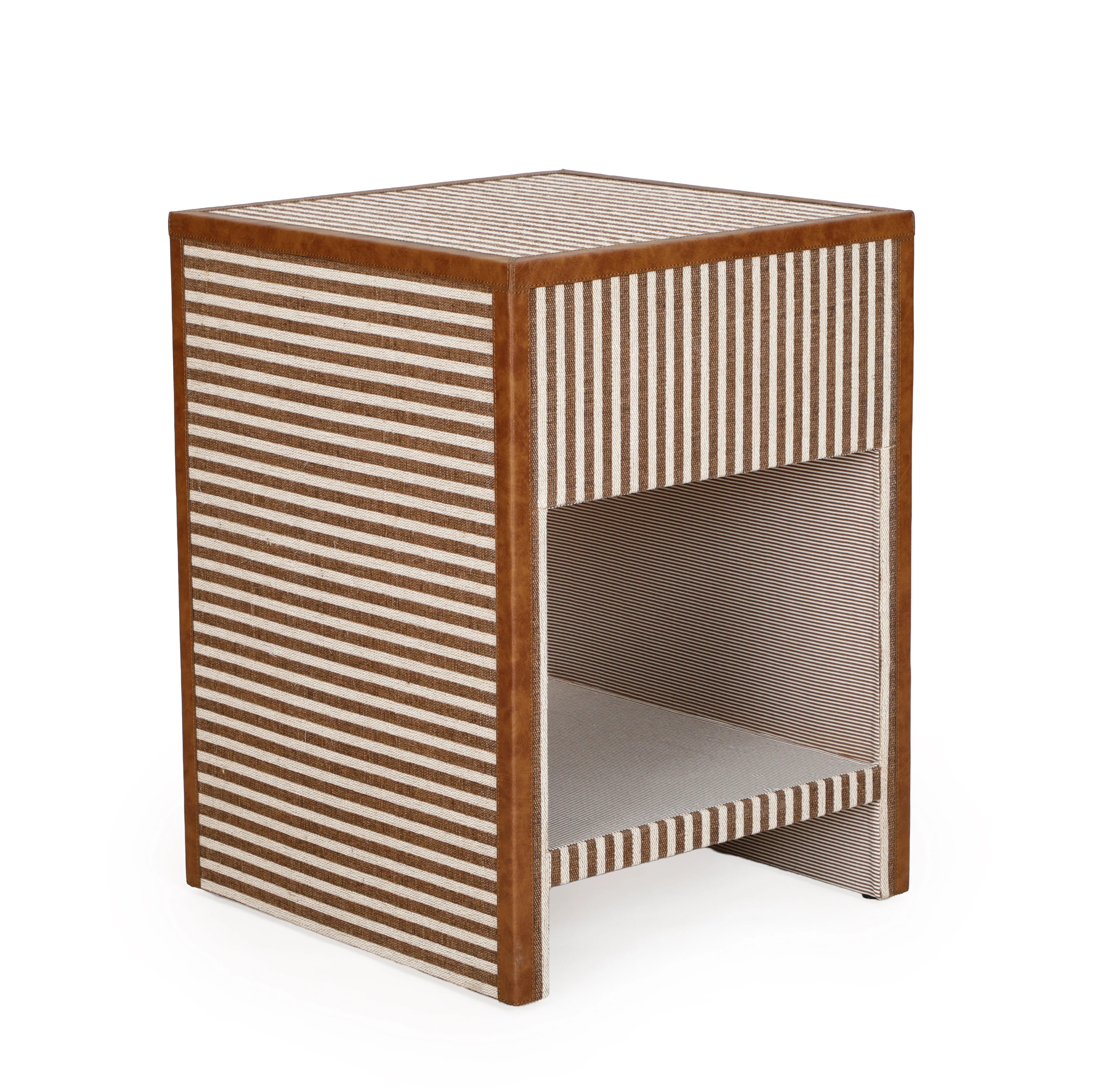 Kora 18" Cotton Jute 1-Drawer Contract-Grade Nightstand