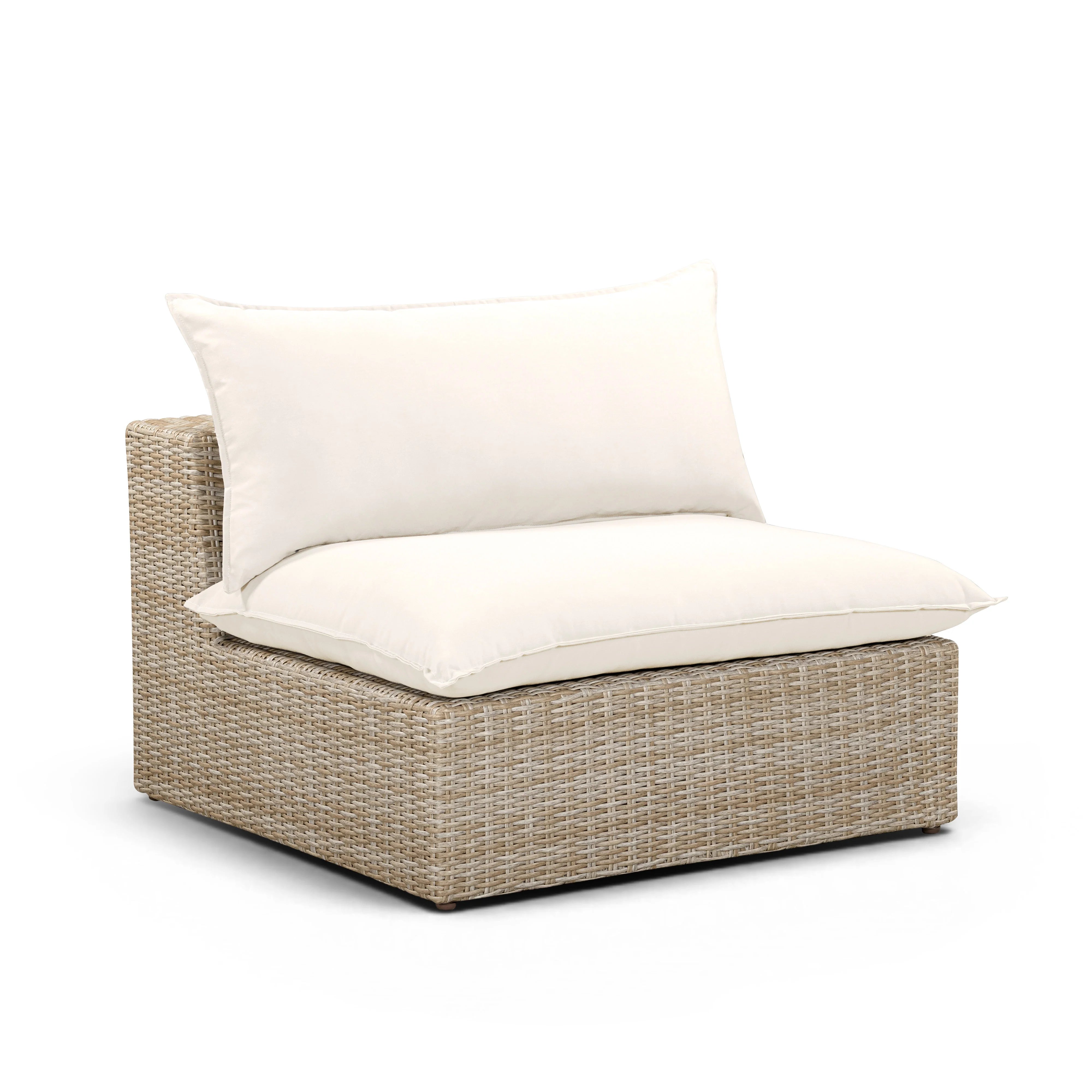 Cali Performance Fabric & Wicker Outdoor Armless Chair