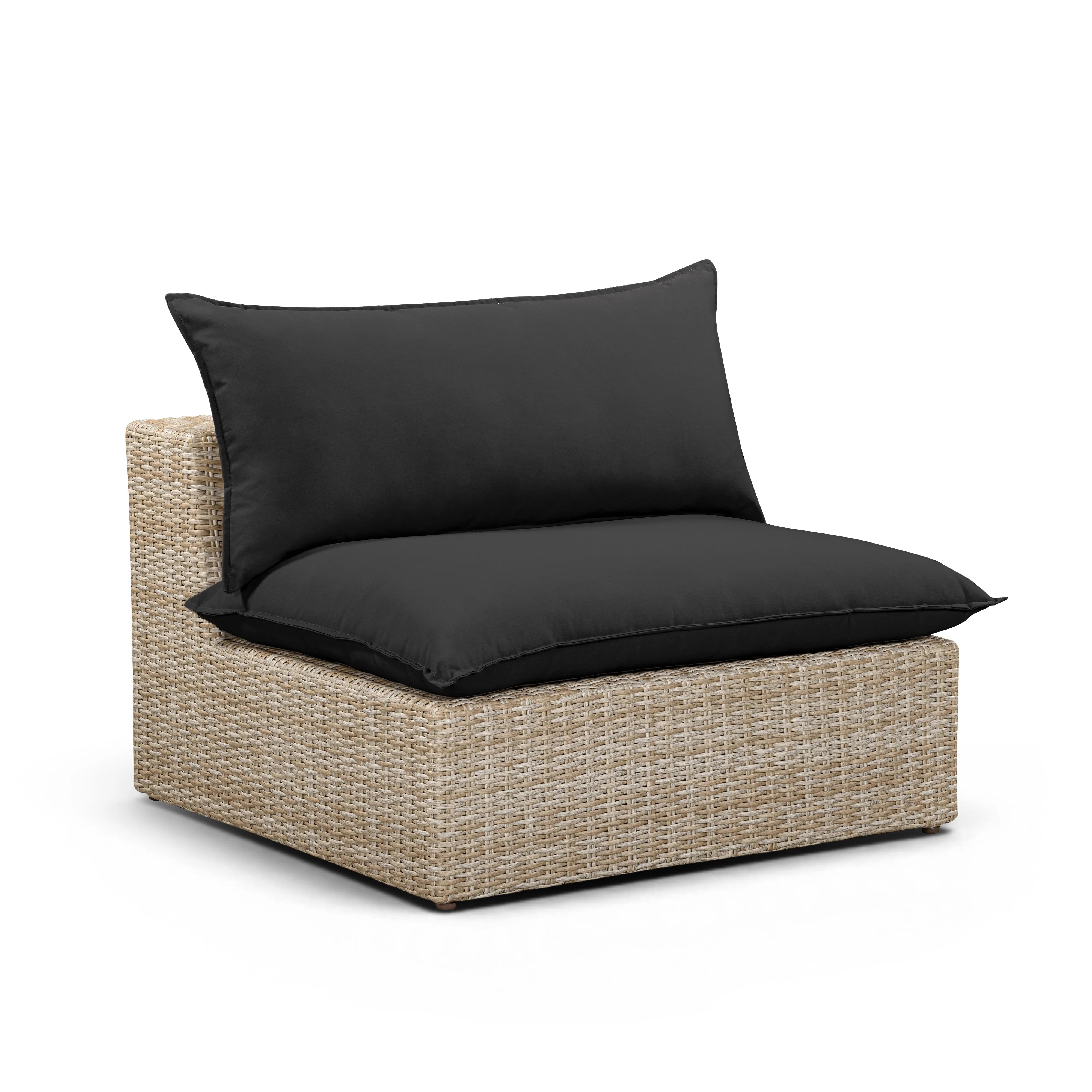 Cali Performance Fabric & Wicker Outdoor Armless Chair