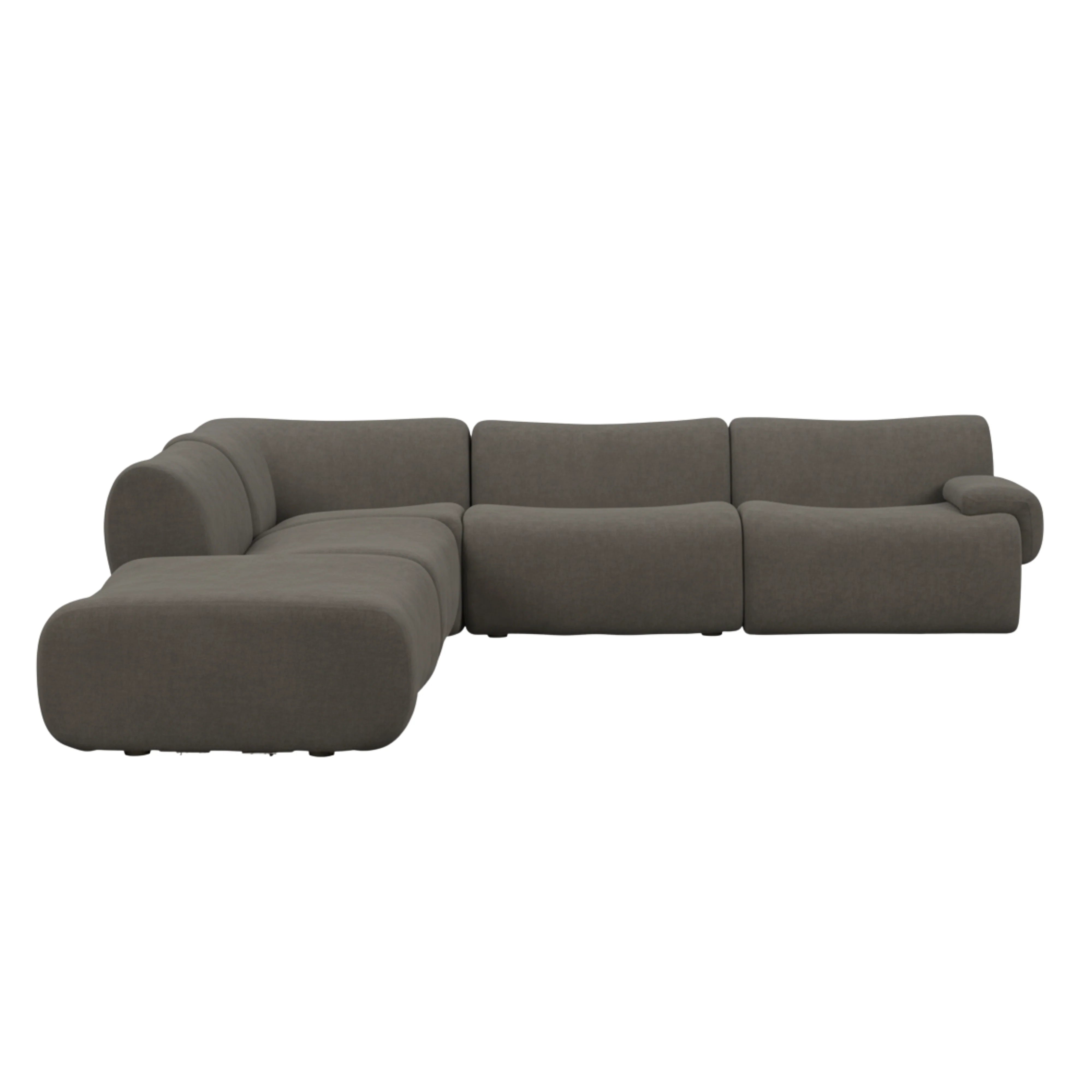 Zenith 5-Piece Contract-Grade Upcycled Fabric Modular Sectional
