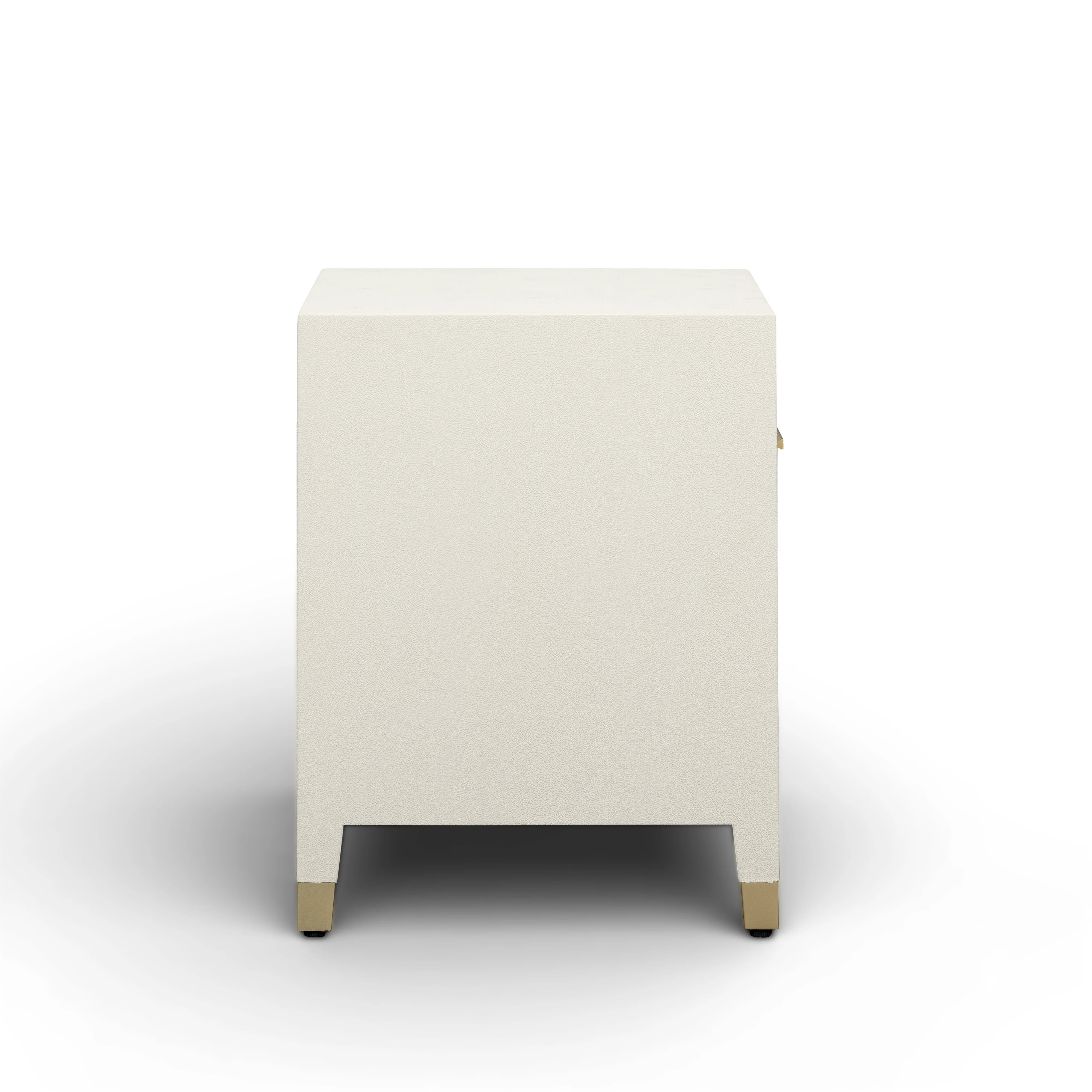Dani 25" Cream Faux Shagreen Nightstand with Drawer
