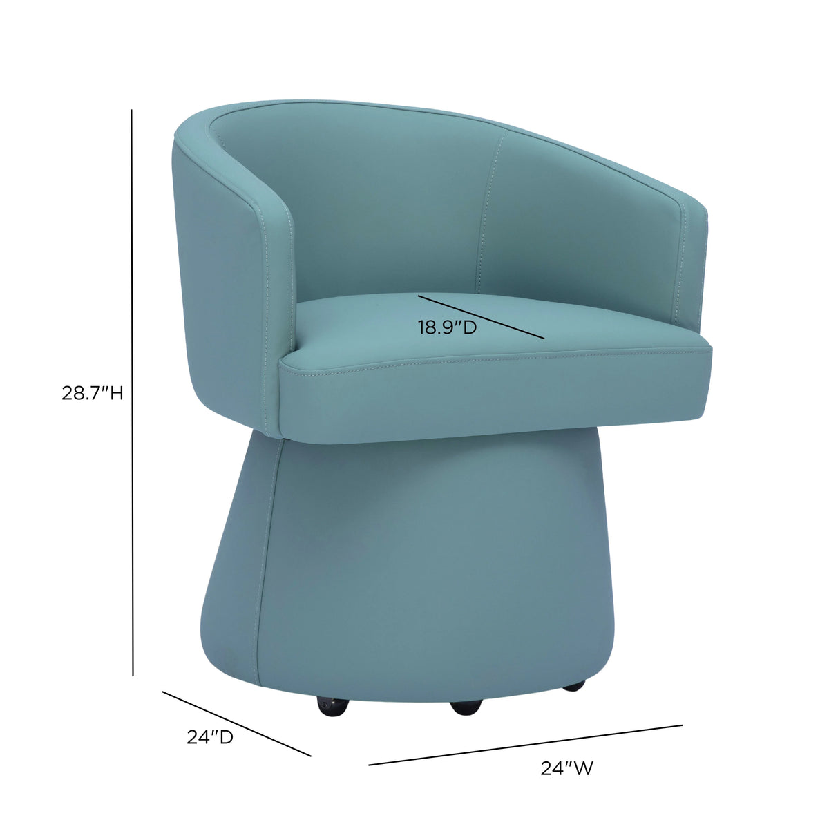 Chaise de bureau roulante en chenille recyclée Kristen Light