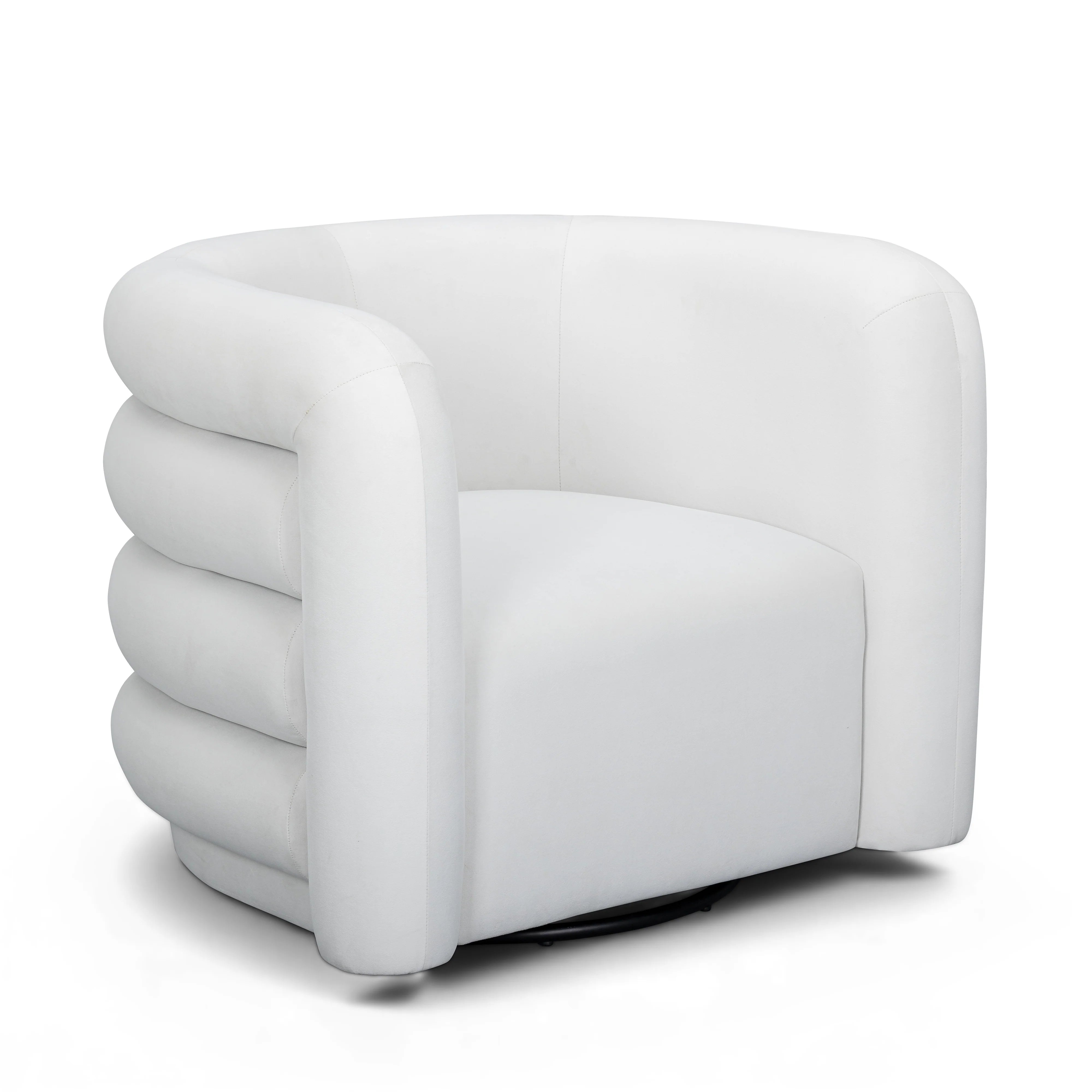 Curves Performance Velvet Swivel Accent Chair