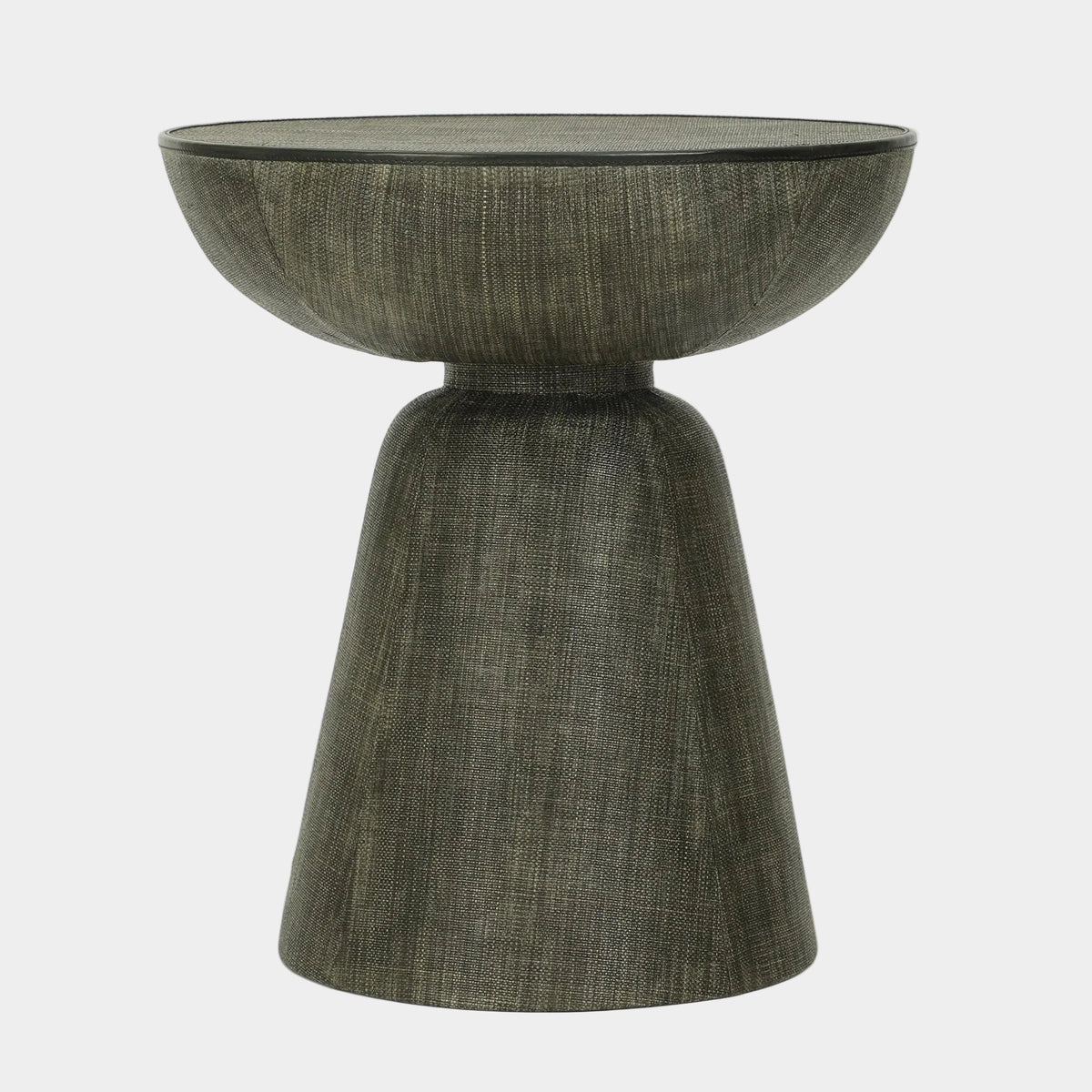 Mason Dark Green Faux Raffia Side Table
