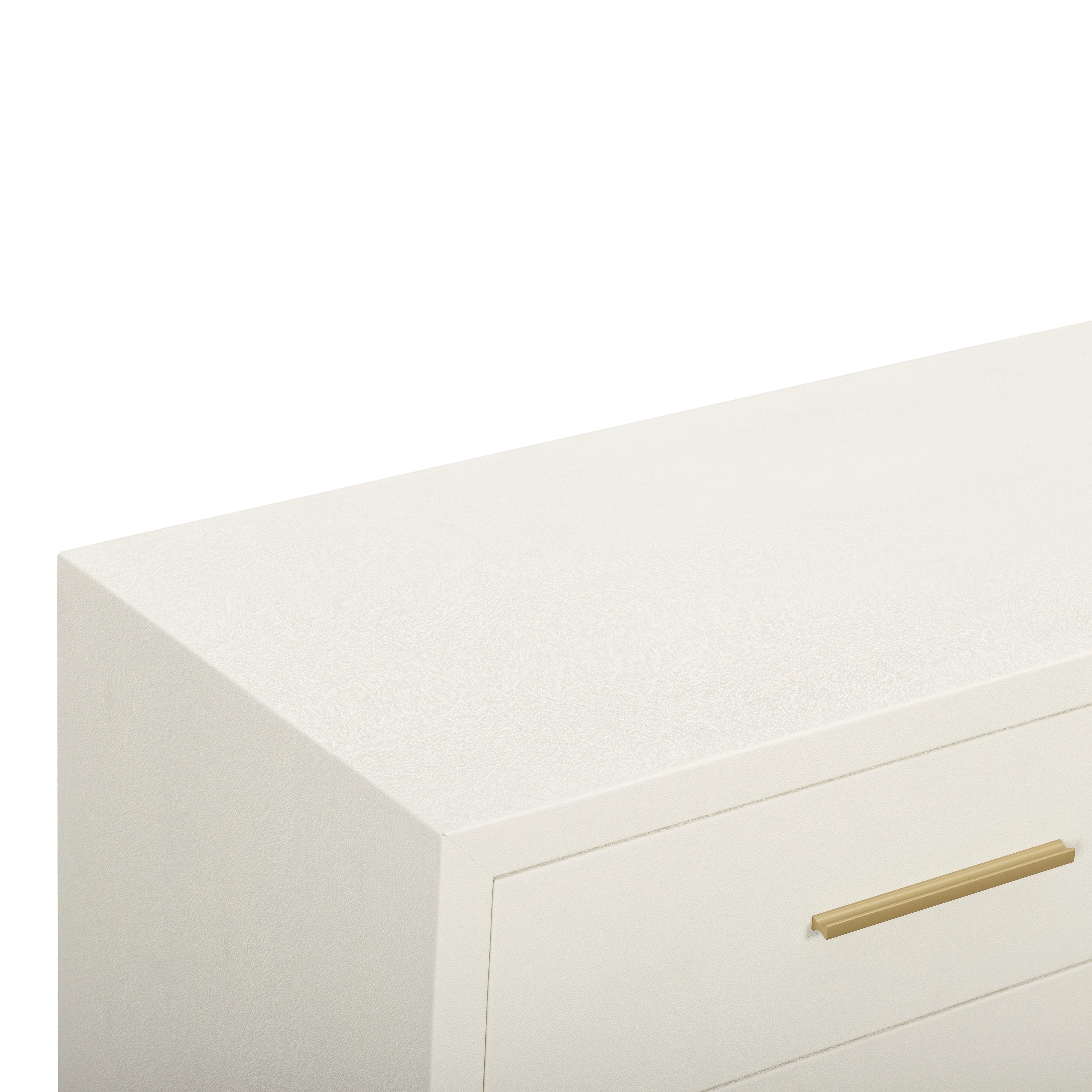 Dani 62" Cream Faux Shagreen 6-Drawer Dresser