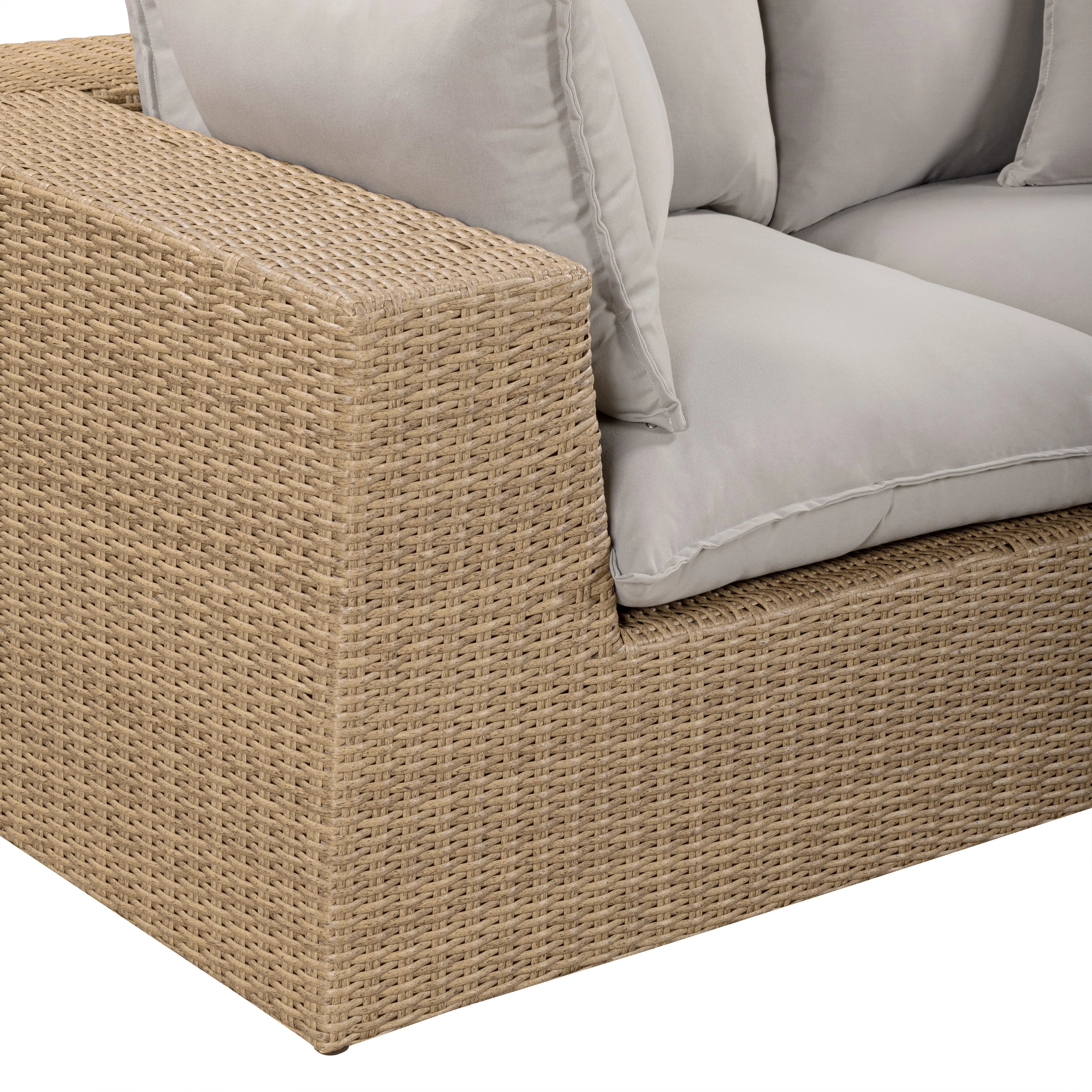 Cali 80" Performance Fabric & Wicker Outdoor Loveseat