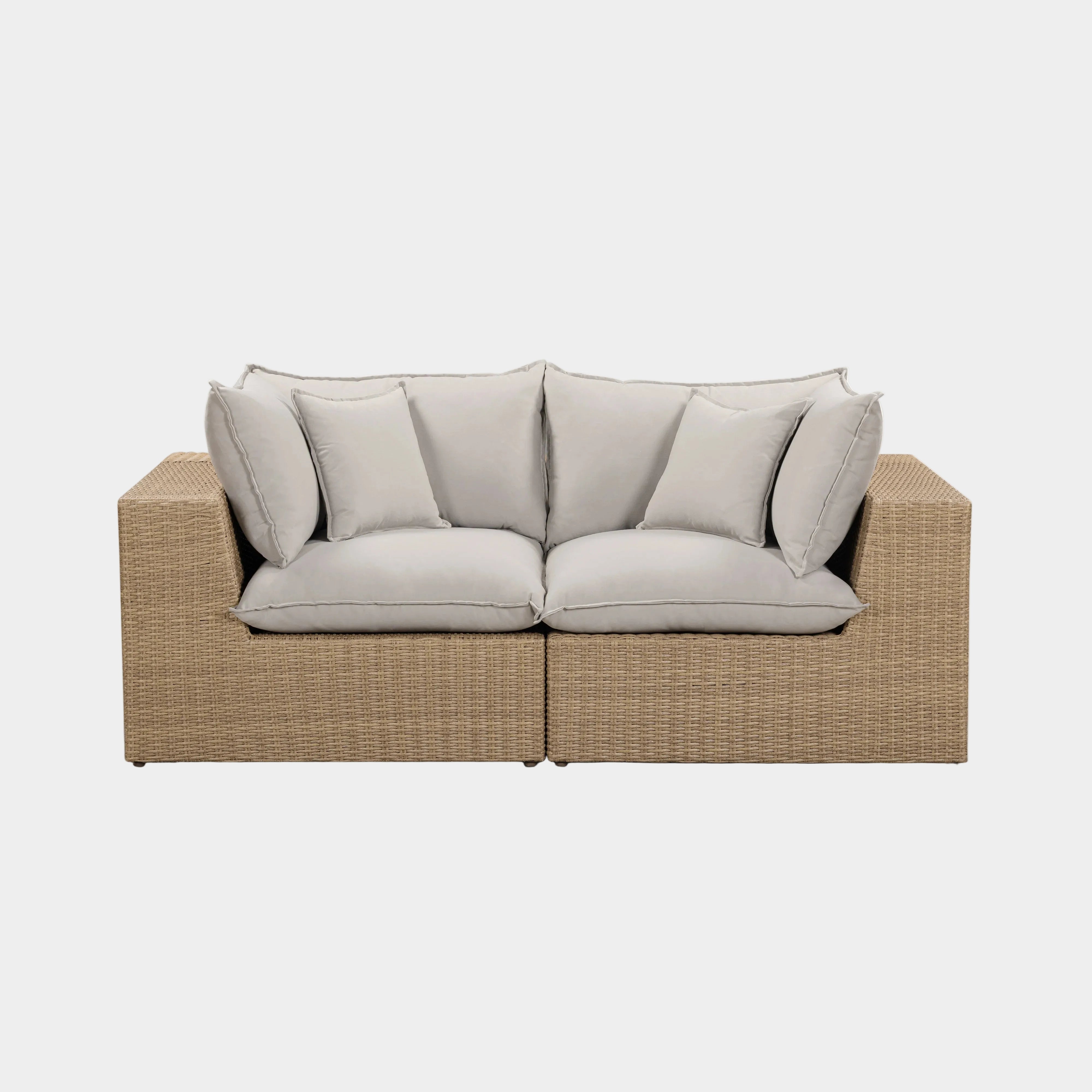Cali 80" Performance Fabric & Wicker Outdoor Loveseat