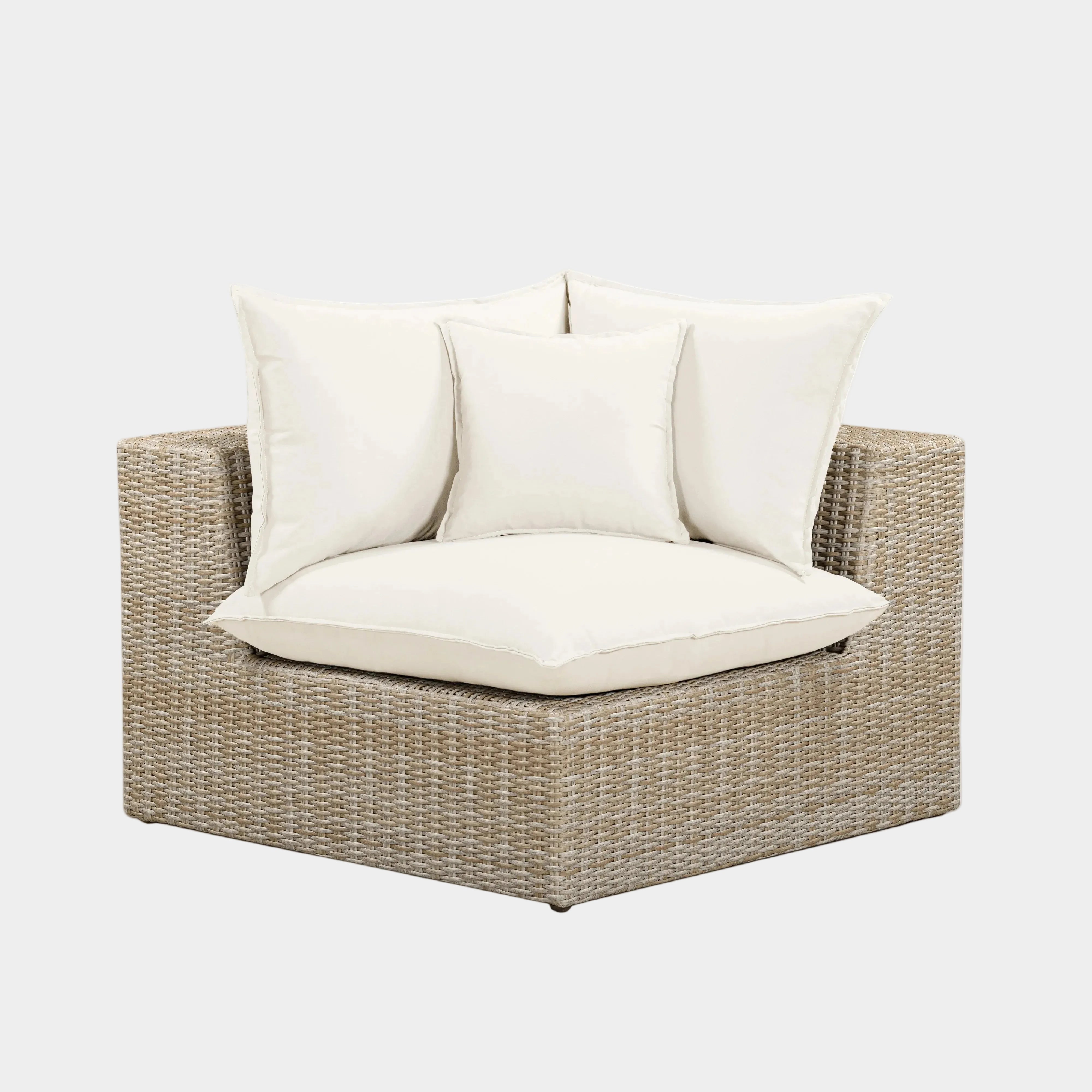 Cali Performance Fabric & Wicker Outdoor Corner Chair