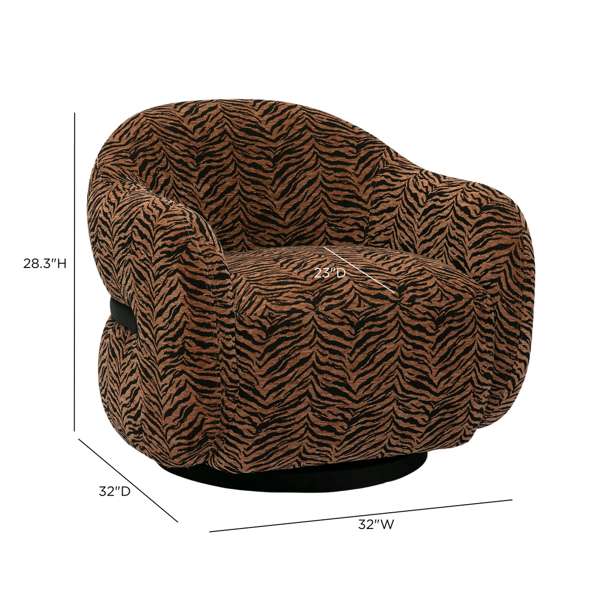Salma Swivel Accent Chair - Animal Print