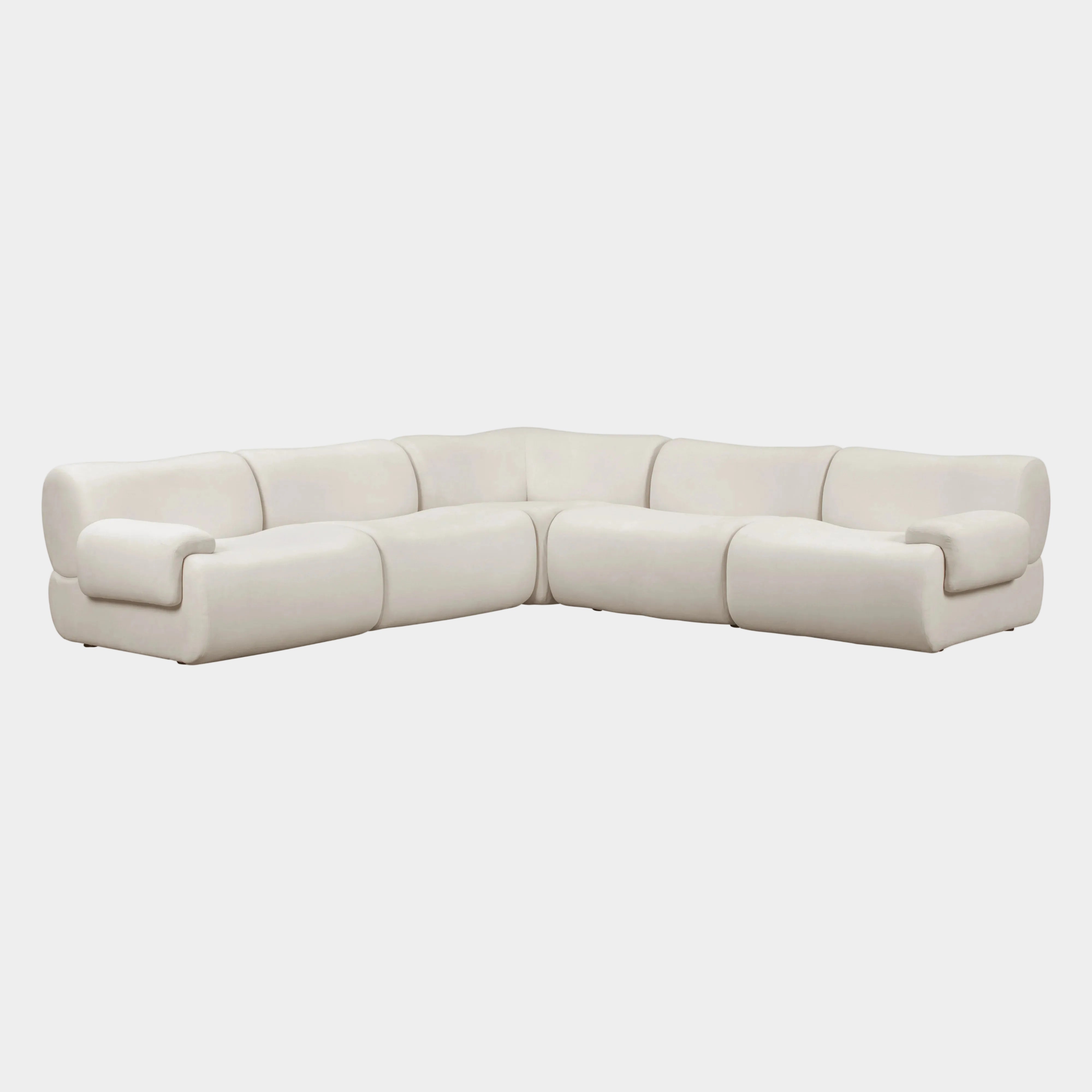 Zenith 5-Piece Contract-Grade Upcycled Fabric Modular L-Sectional