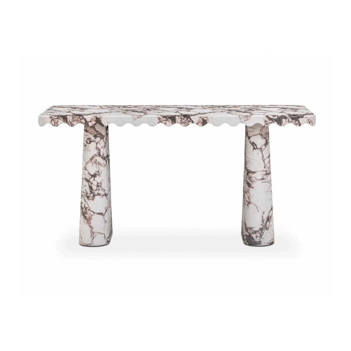 Janice 61" Faux Breccia Marble Console Desk