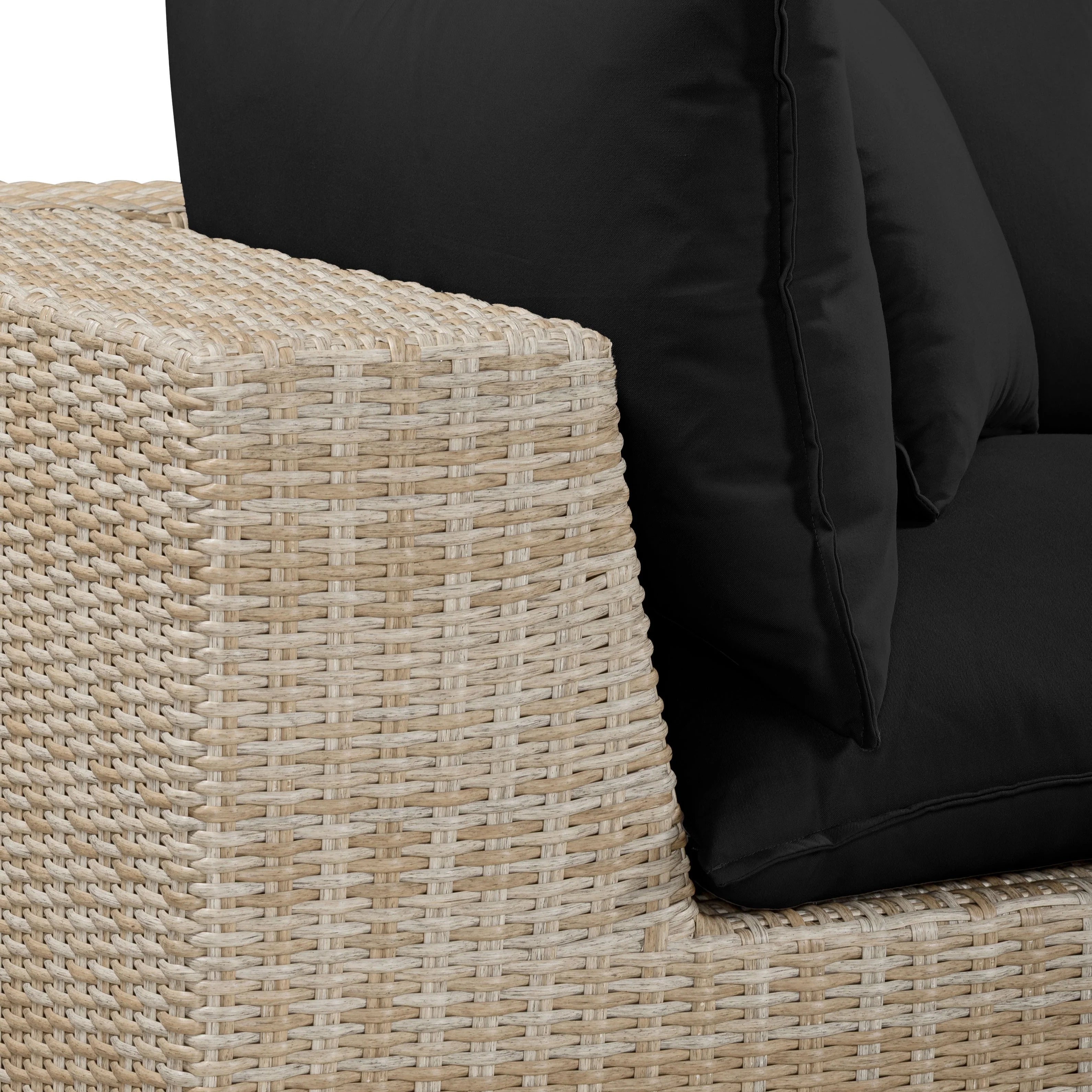 Cali 80" Performance Fabric & Wicker Outdoor Loveseat