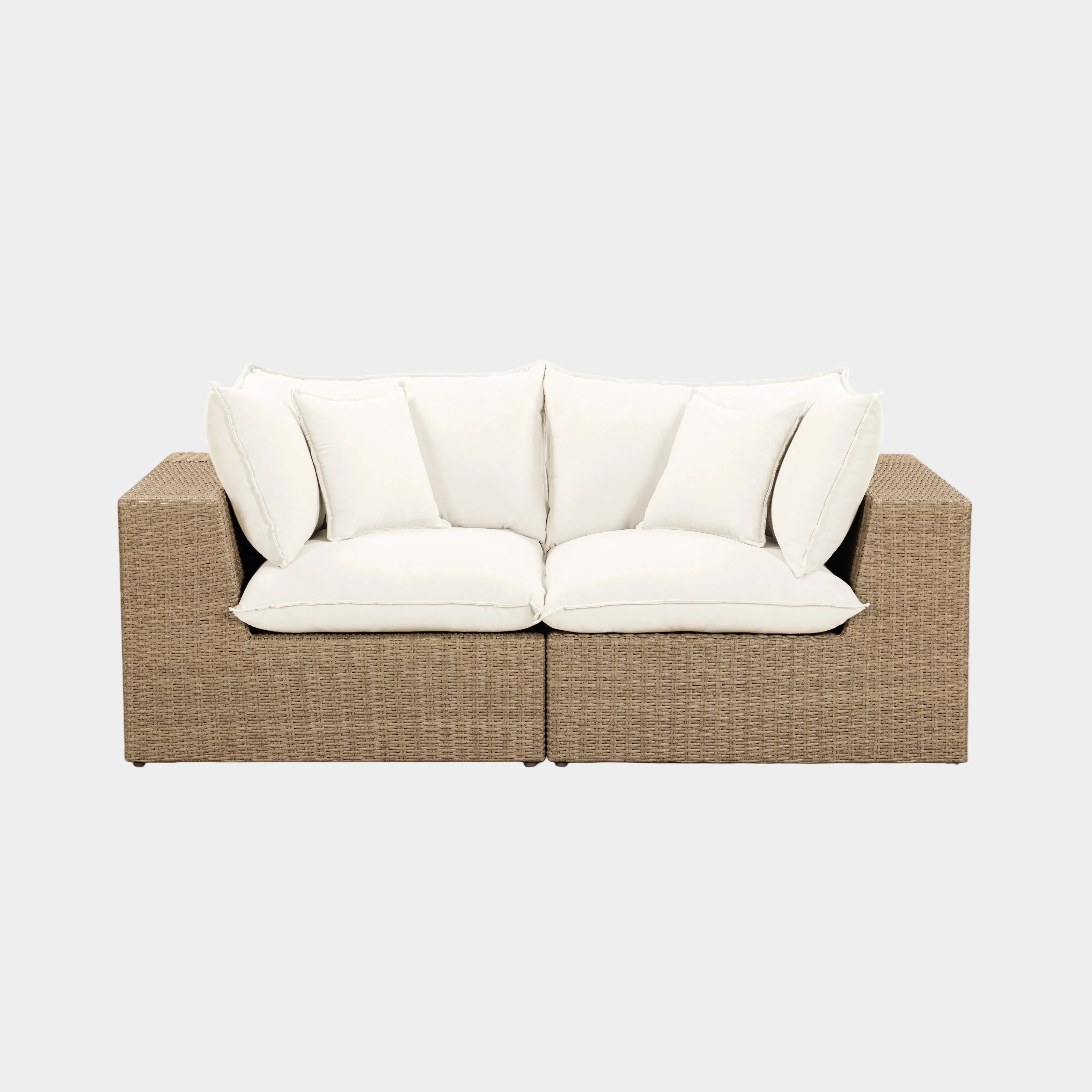 Cali 80" Performance Fabric & Wicker Outdoor Loveseat