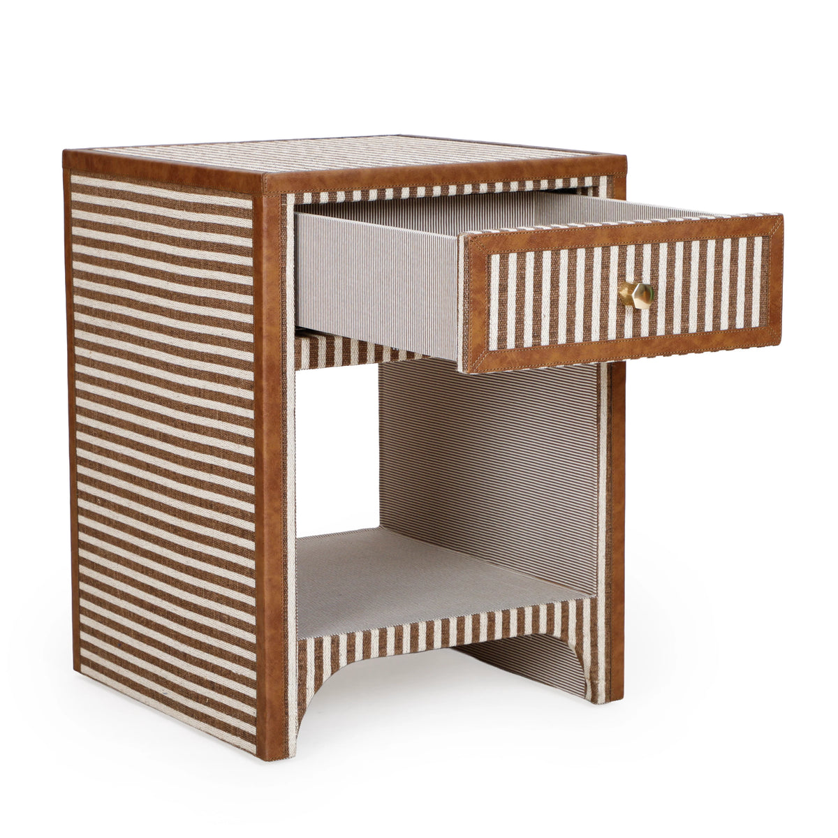 Kora 18" Cotton Jute 1-Drawer Contract-Grade Nightstand