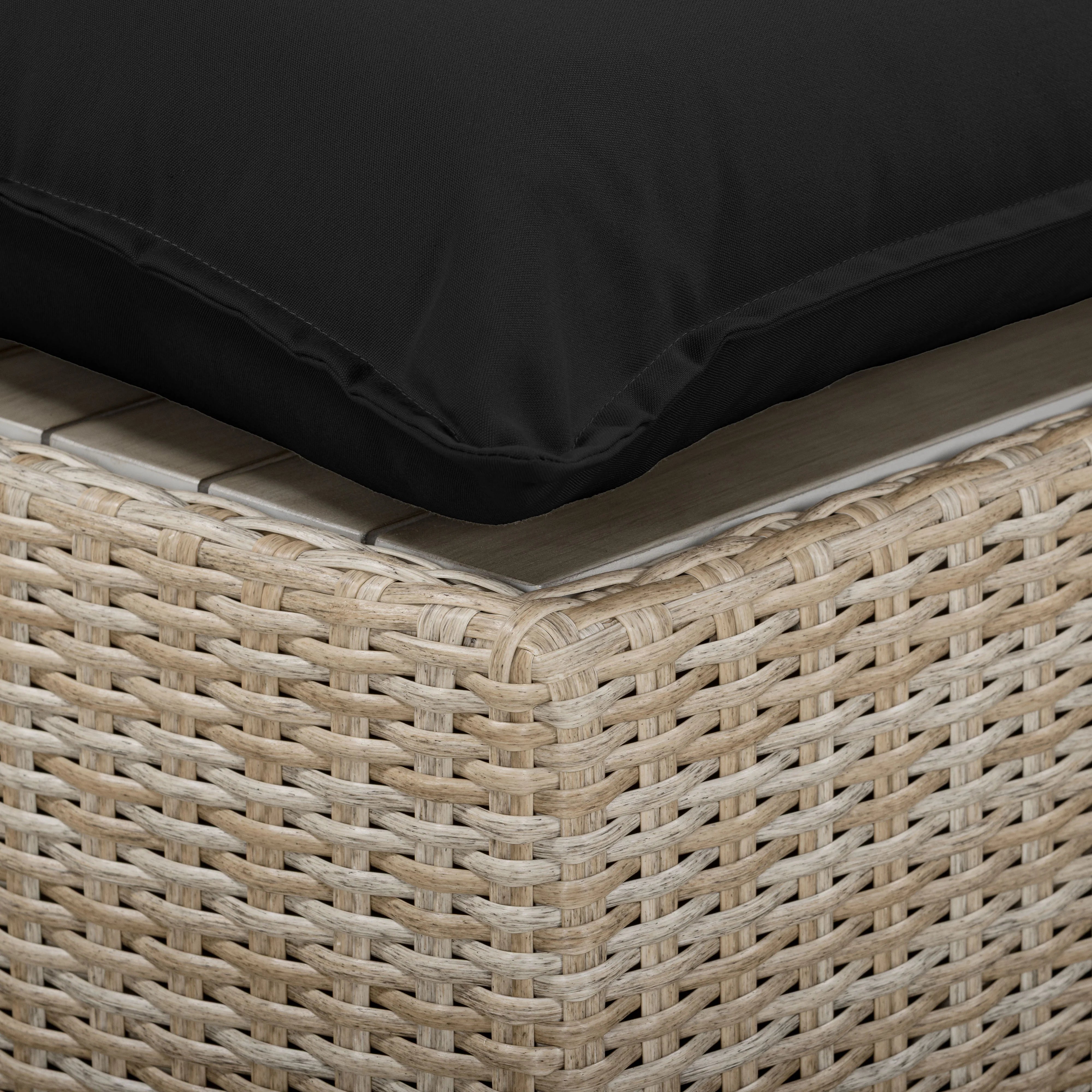 Cali Performance Fabric & Wicker Outdoor Ottoman