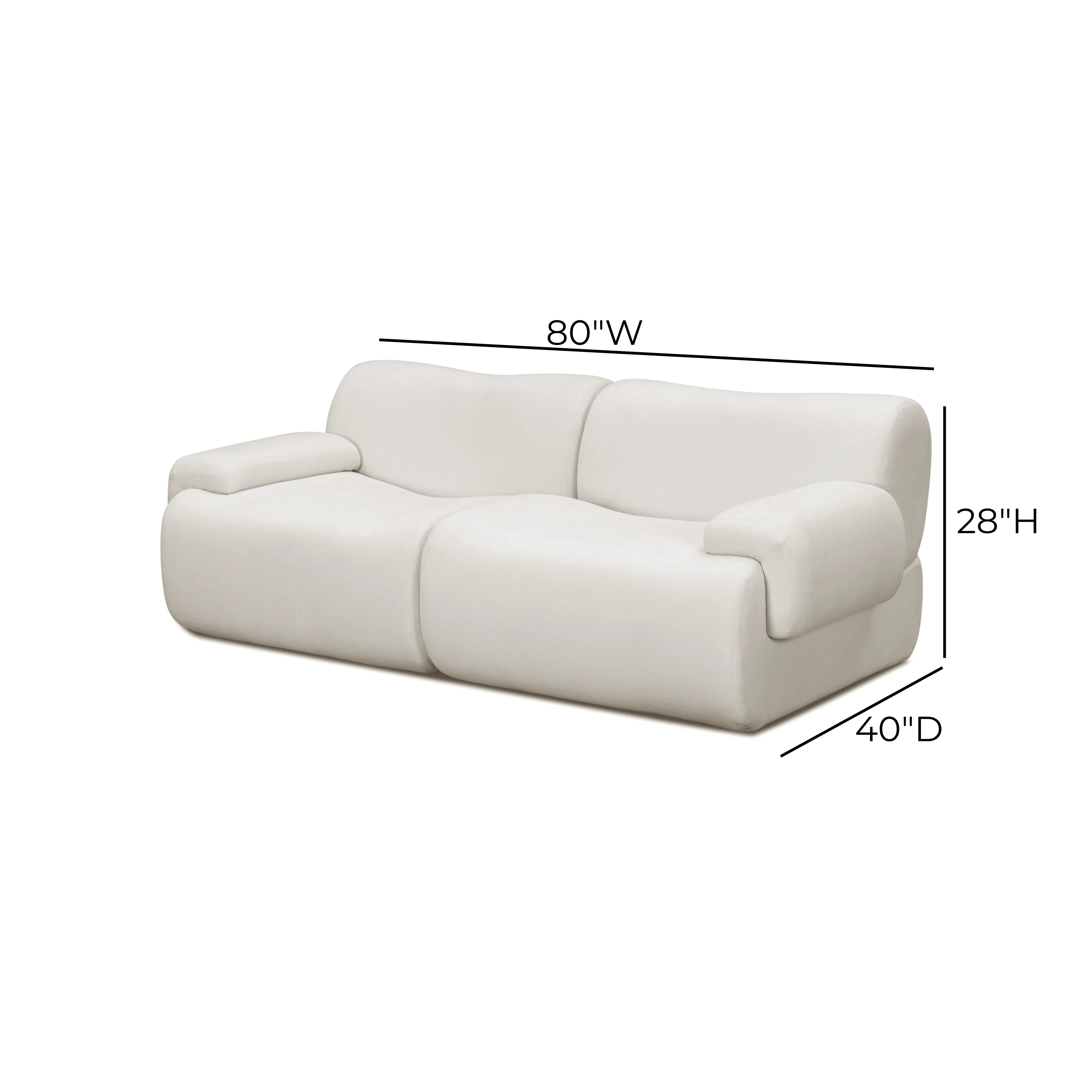 Zenith 80" Contract-Grade Upcycled Fabric Modular Loveseat
