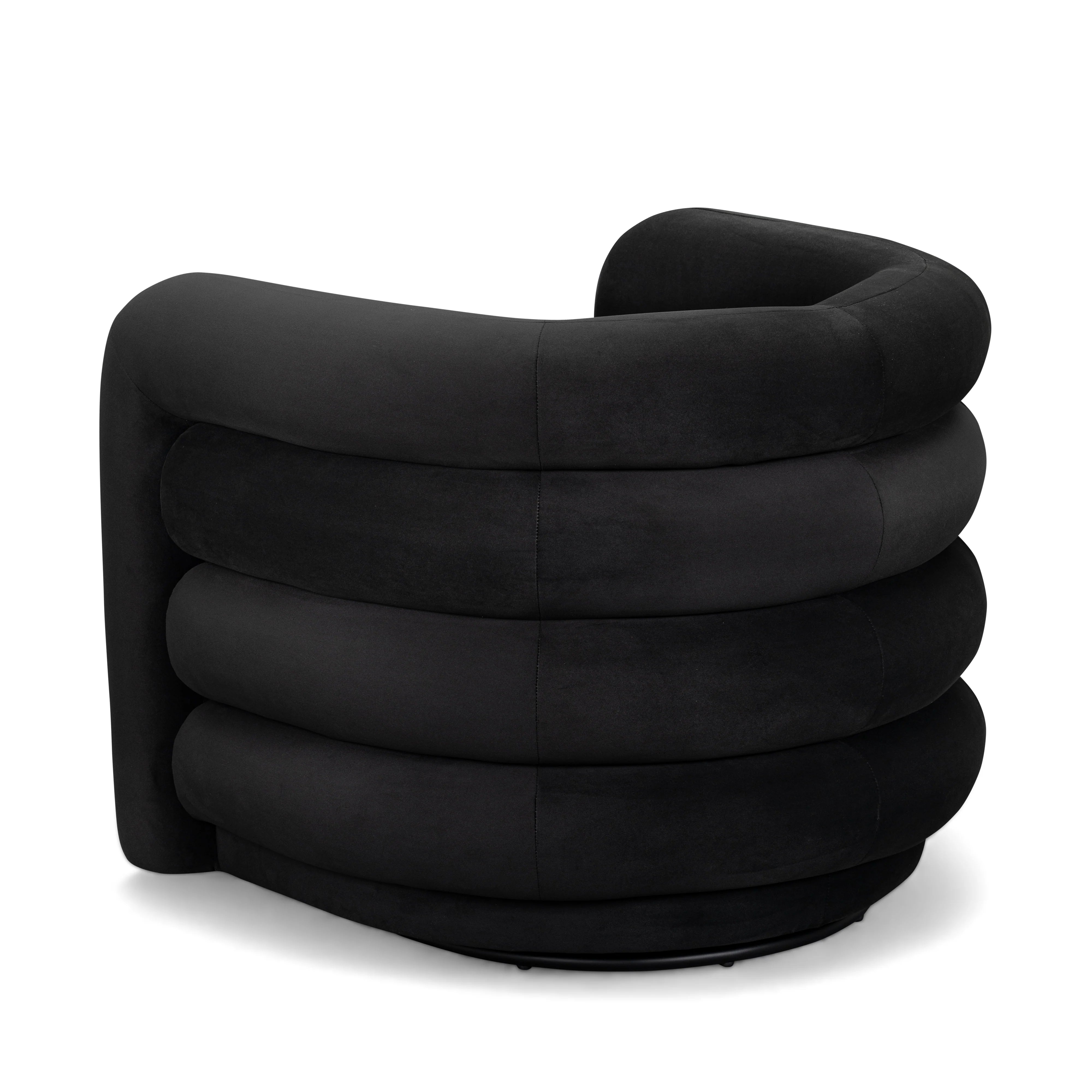 Curves Performance Velvet Swivel Accent Chair