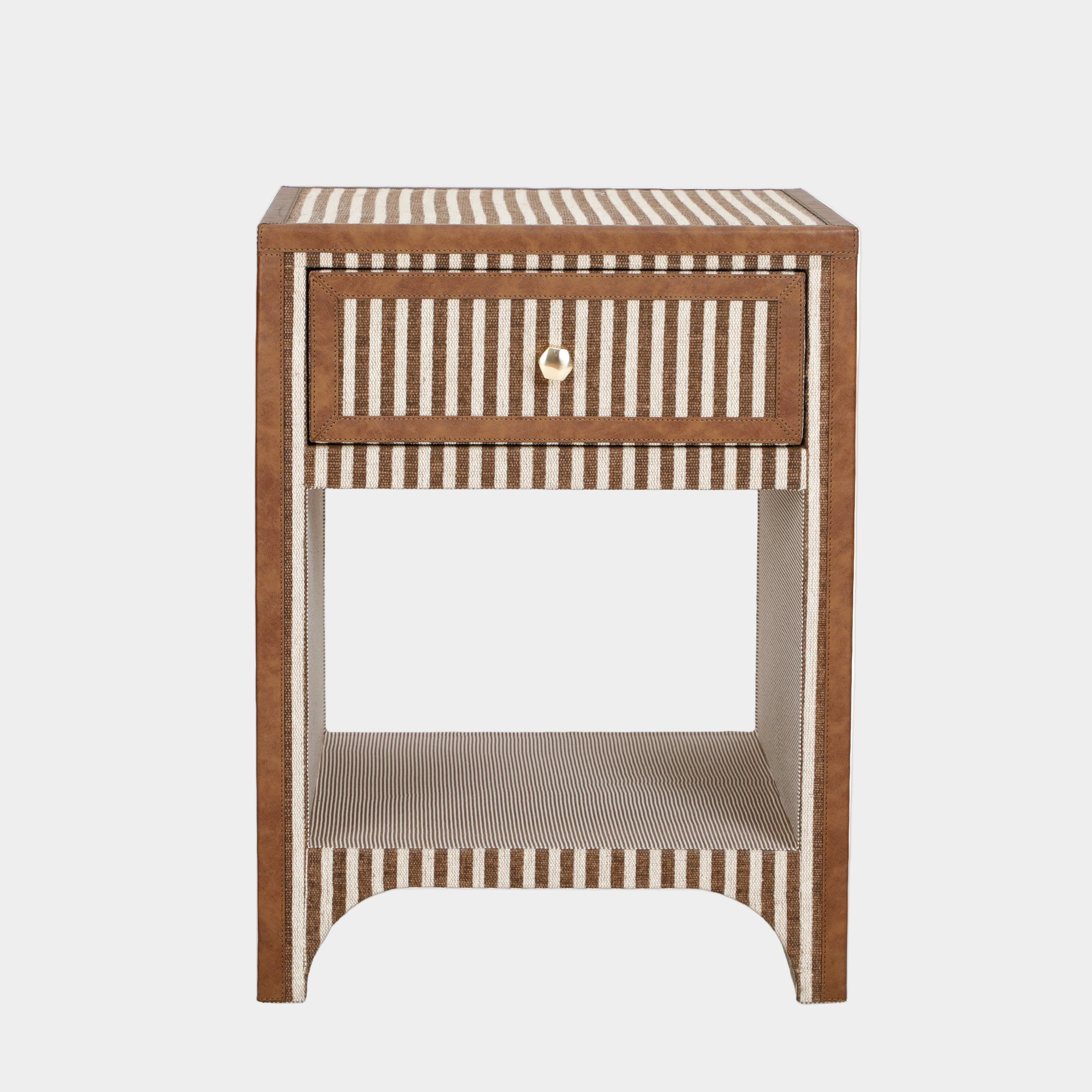 Kora 18" Cotton Jute 1-Drawer Contract-Grade Nightstand