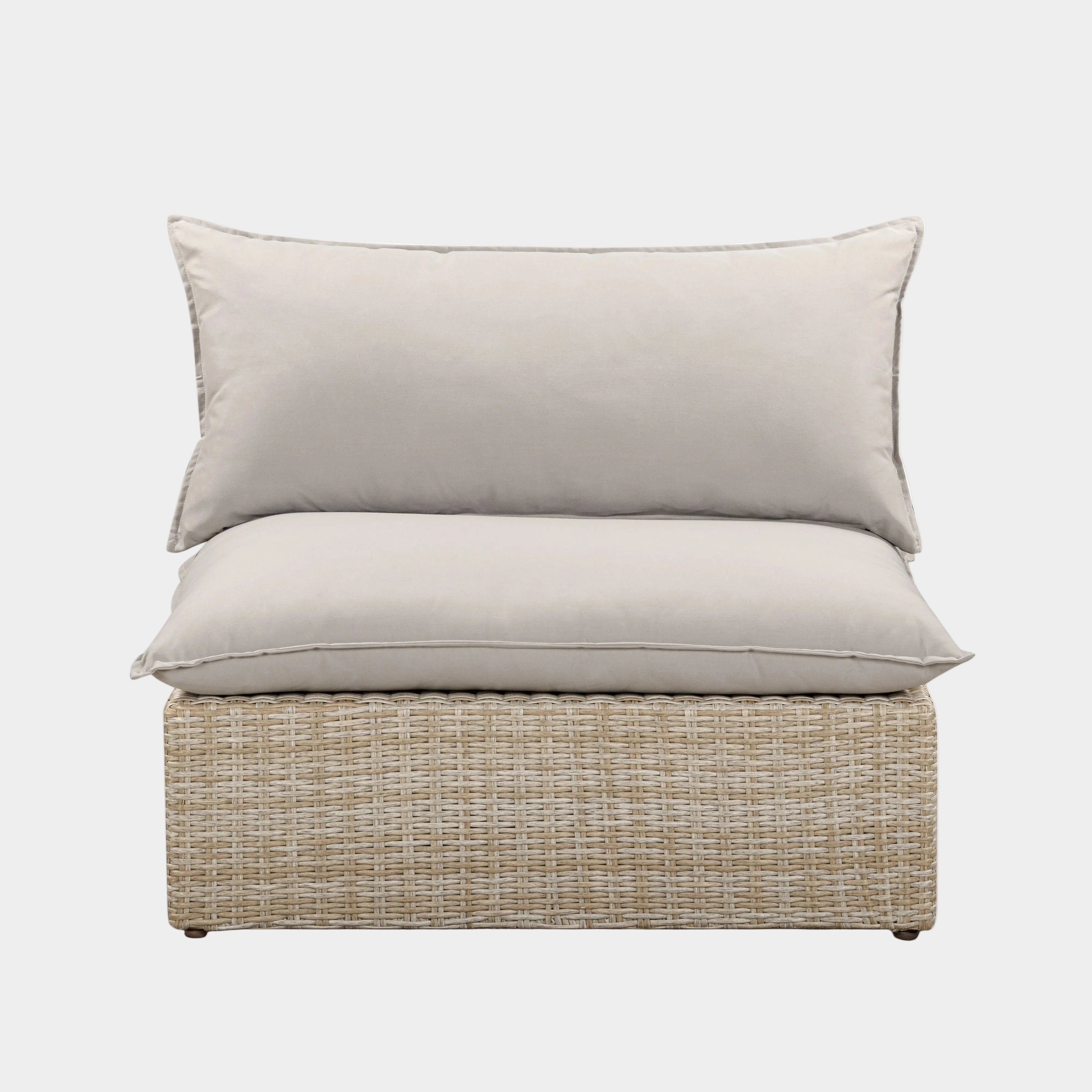 Cali Performance Fabric & Wicker Outdoor Armless Chair