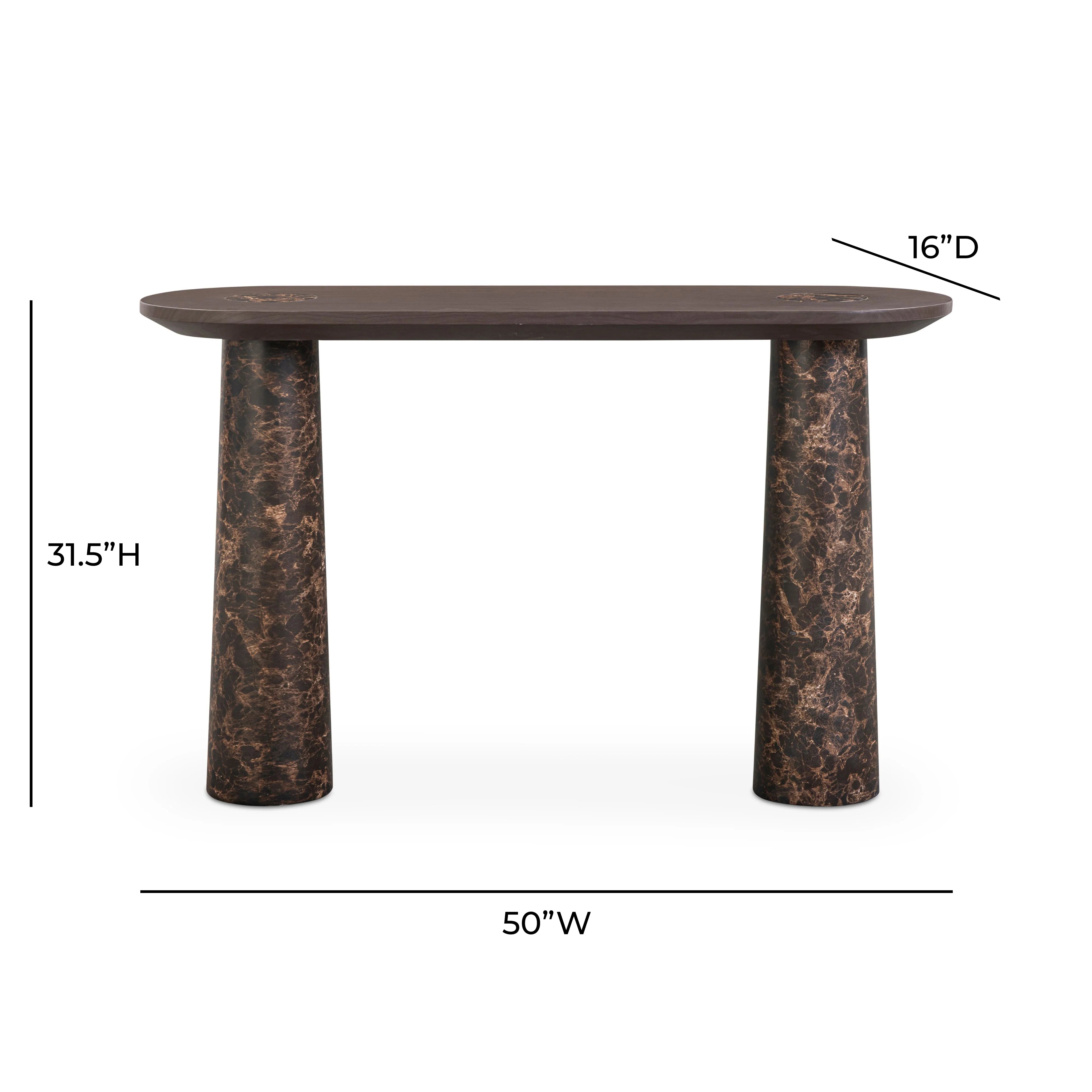 Braya 50" Faux Emperador Marble Console Table