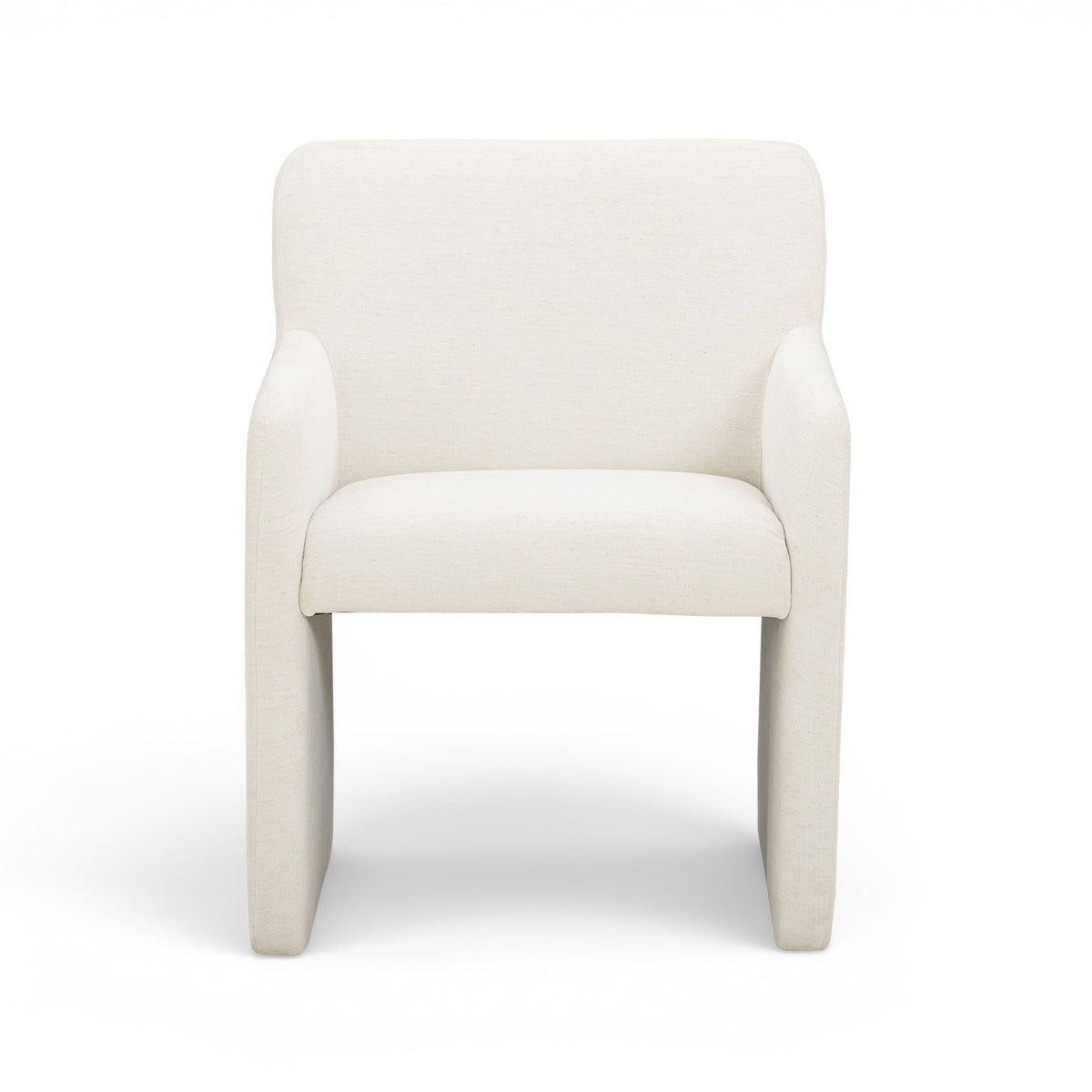 Crawley Performance Linen Chenille Dining Chair - Cotton White