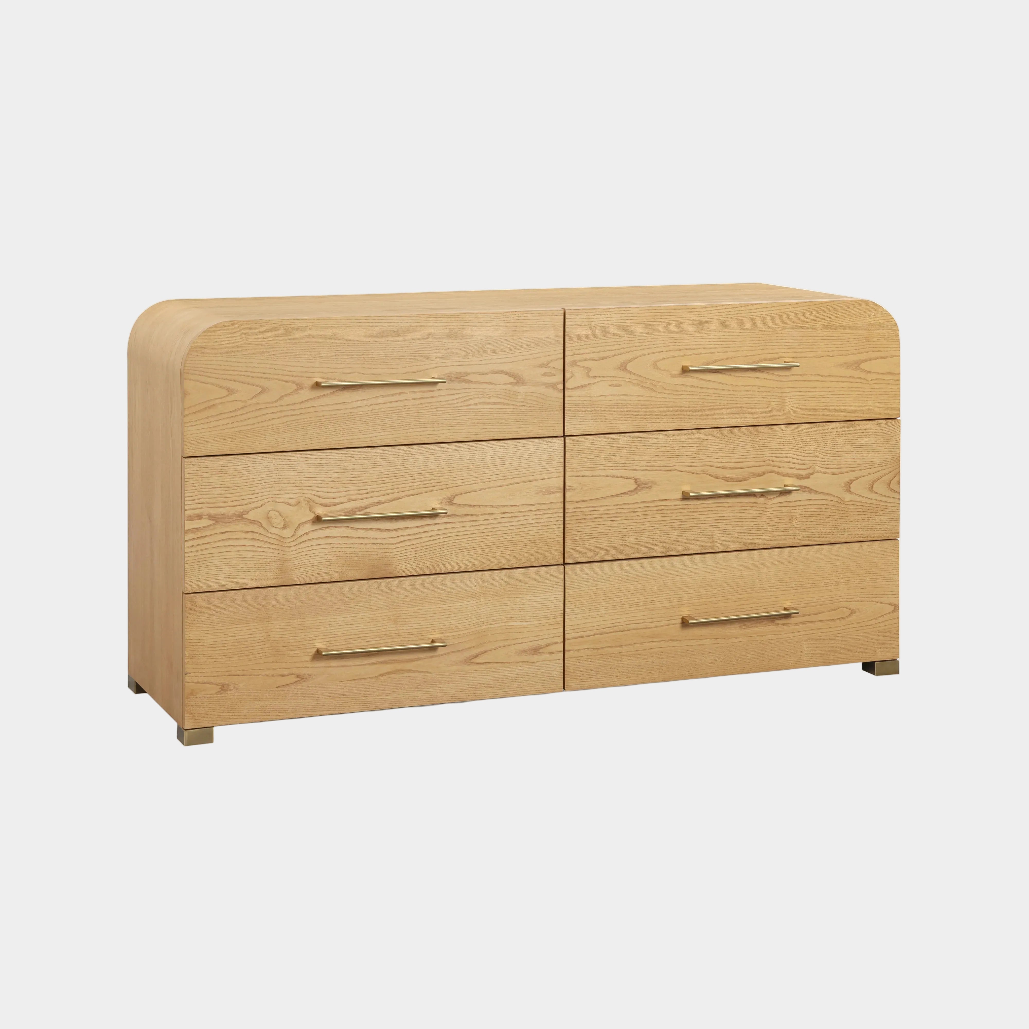 Marissa 62" Ash 6-Drawer Dresser