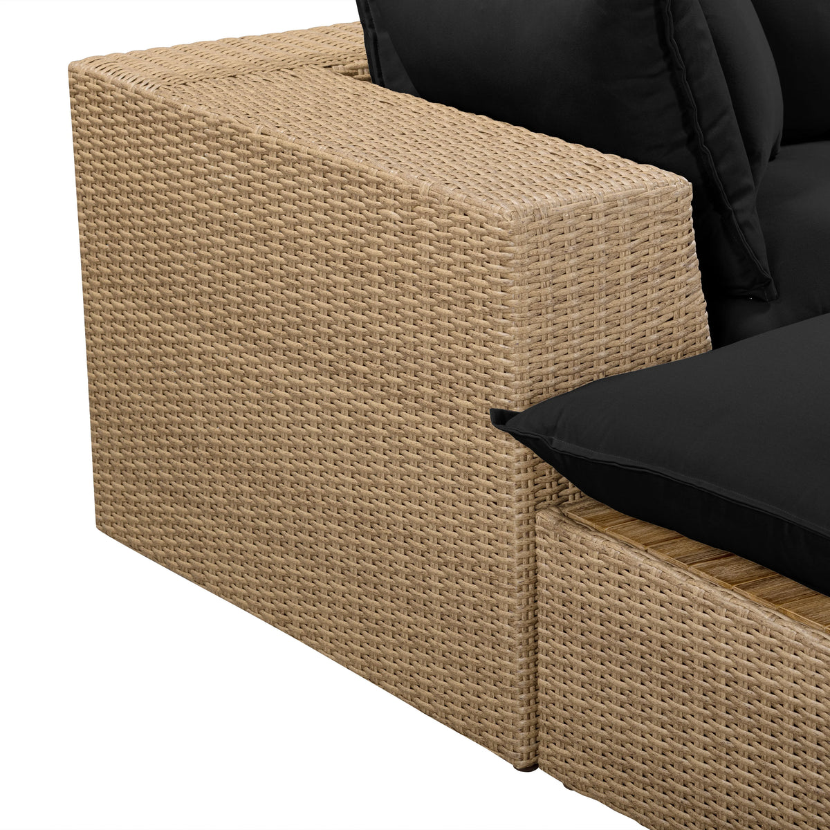 Cali 4-Piece Performance Fabric & Wicker Outdoor Sectional