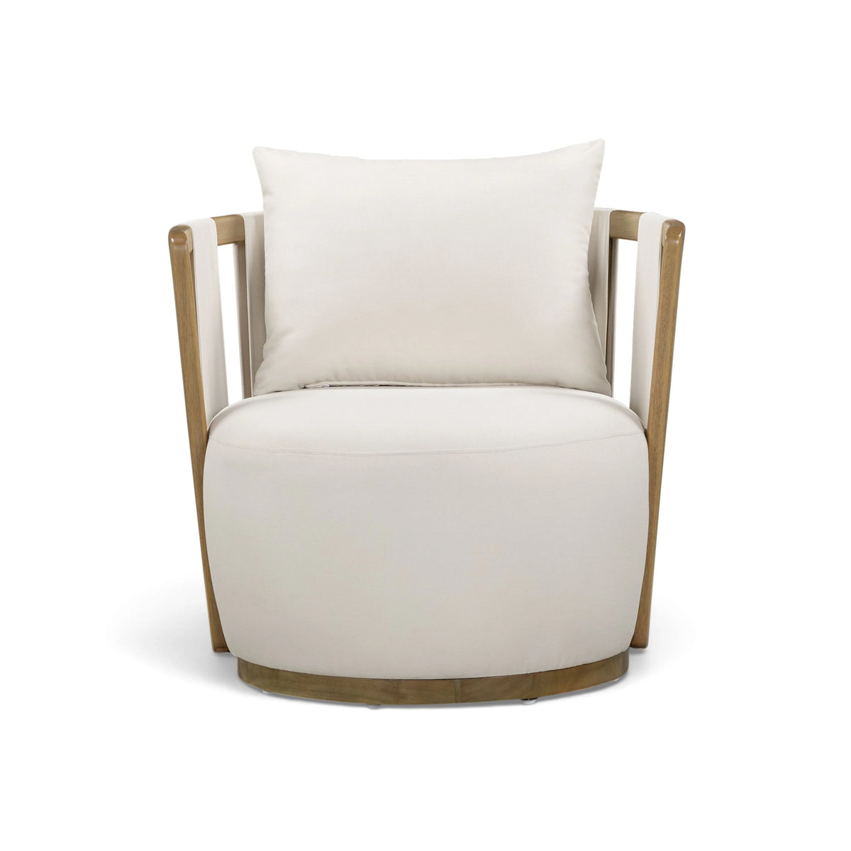 Paolo Cream Upcycled Basketweave Fabric Outdoor Accent Chair