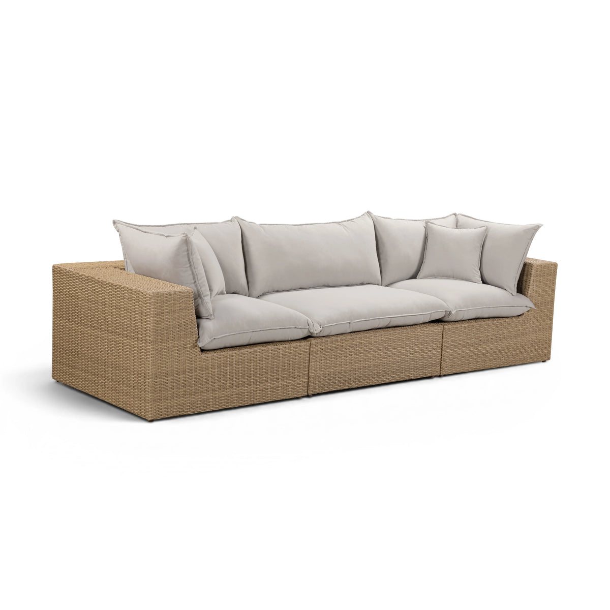 Cali 120" Performance Fabric & Wicker Outdoor Sofa