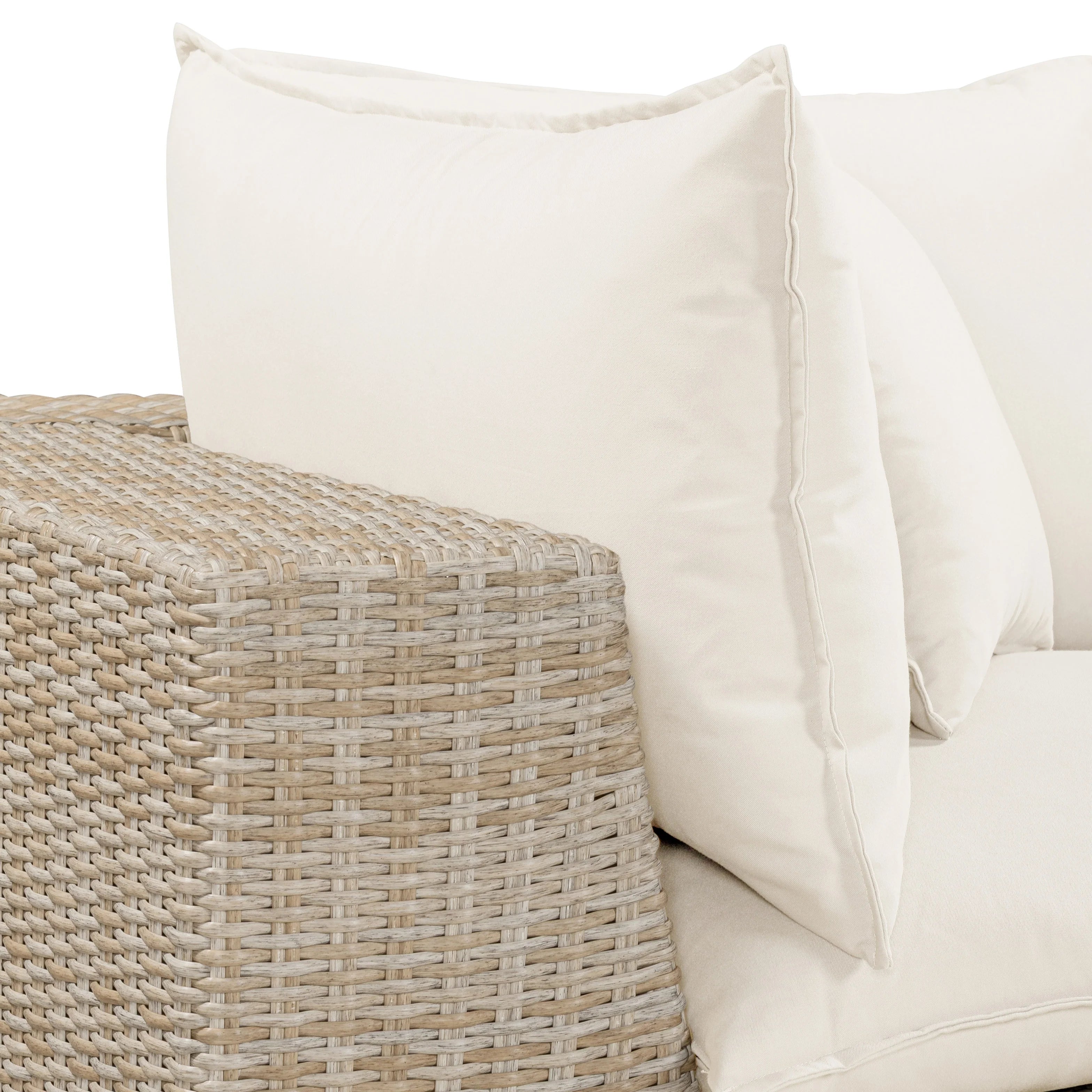 Cali Performance Fabric & Wicker Outdoor Corner Chair