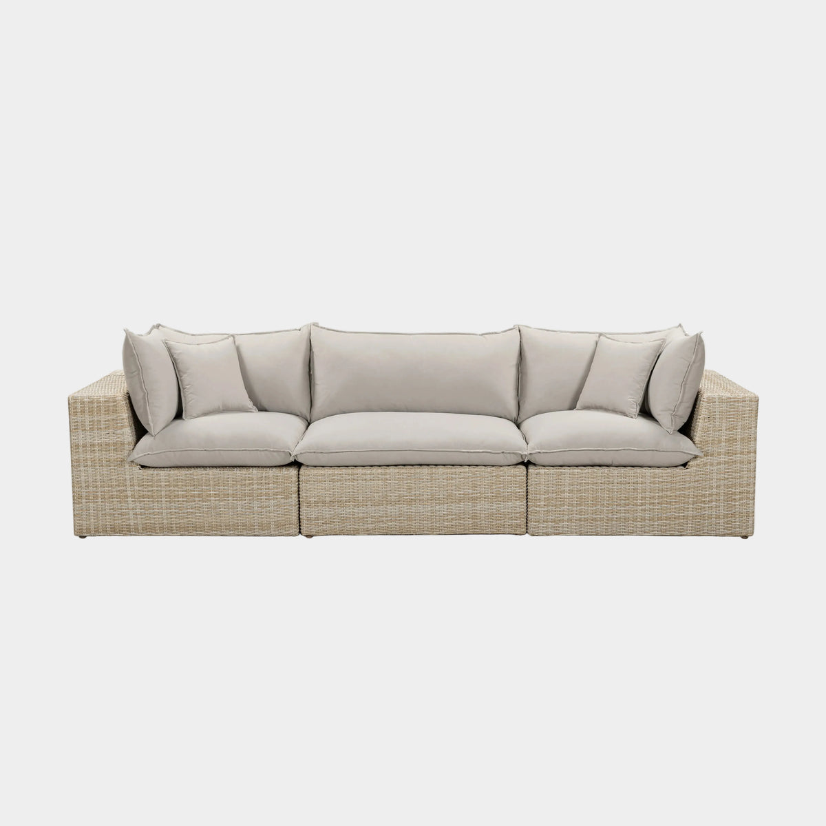 Cali 120" Performance Fabric & Wicker Outdoor Sofa