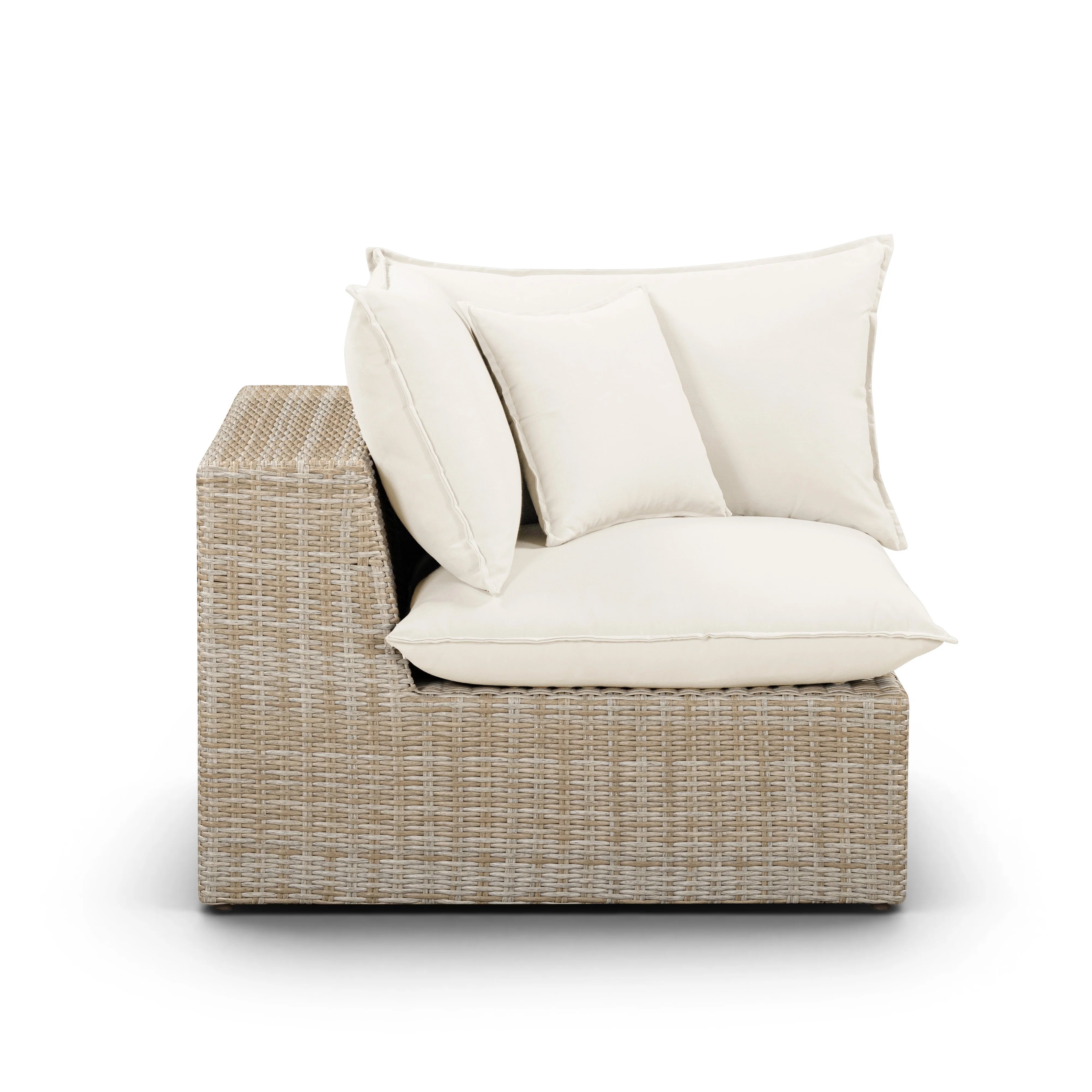 Cali Performance Fabric & Wicker Outdoor Corner Chair