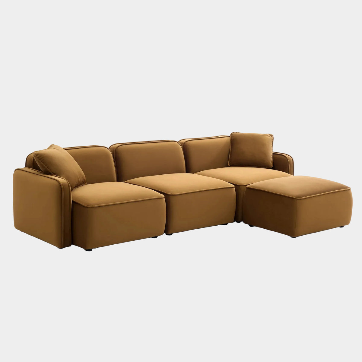 Travie 4-Piece Performance Corduroy Velvet Modular Sectional