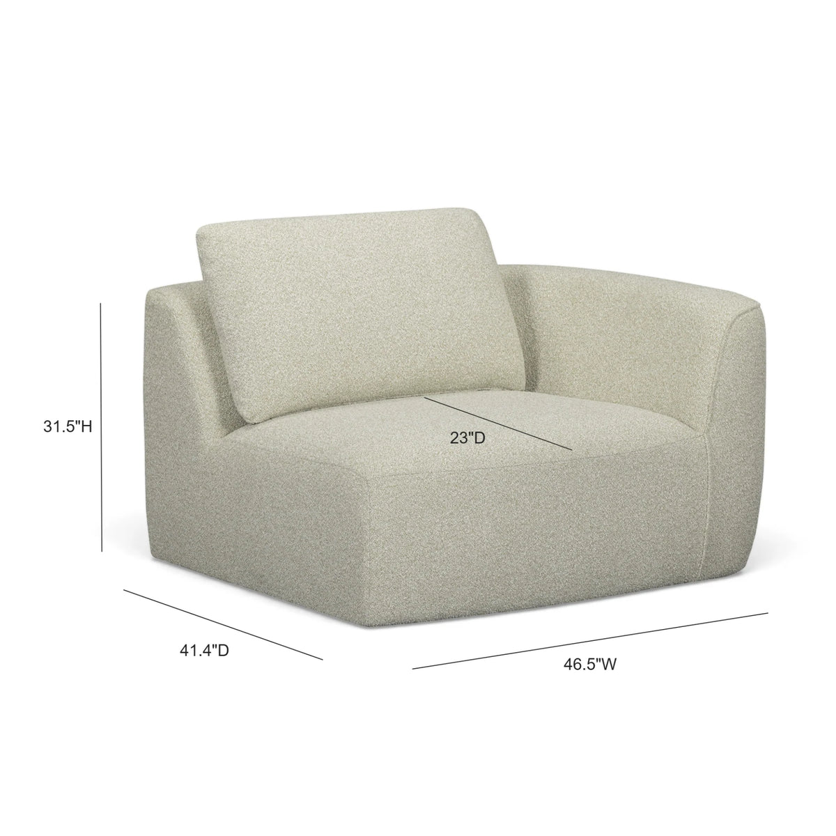 Noor XL 47" Modular Corner Chair