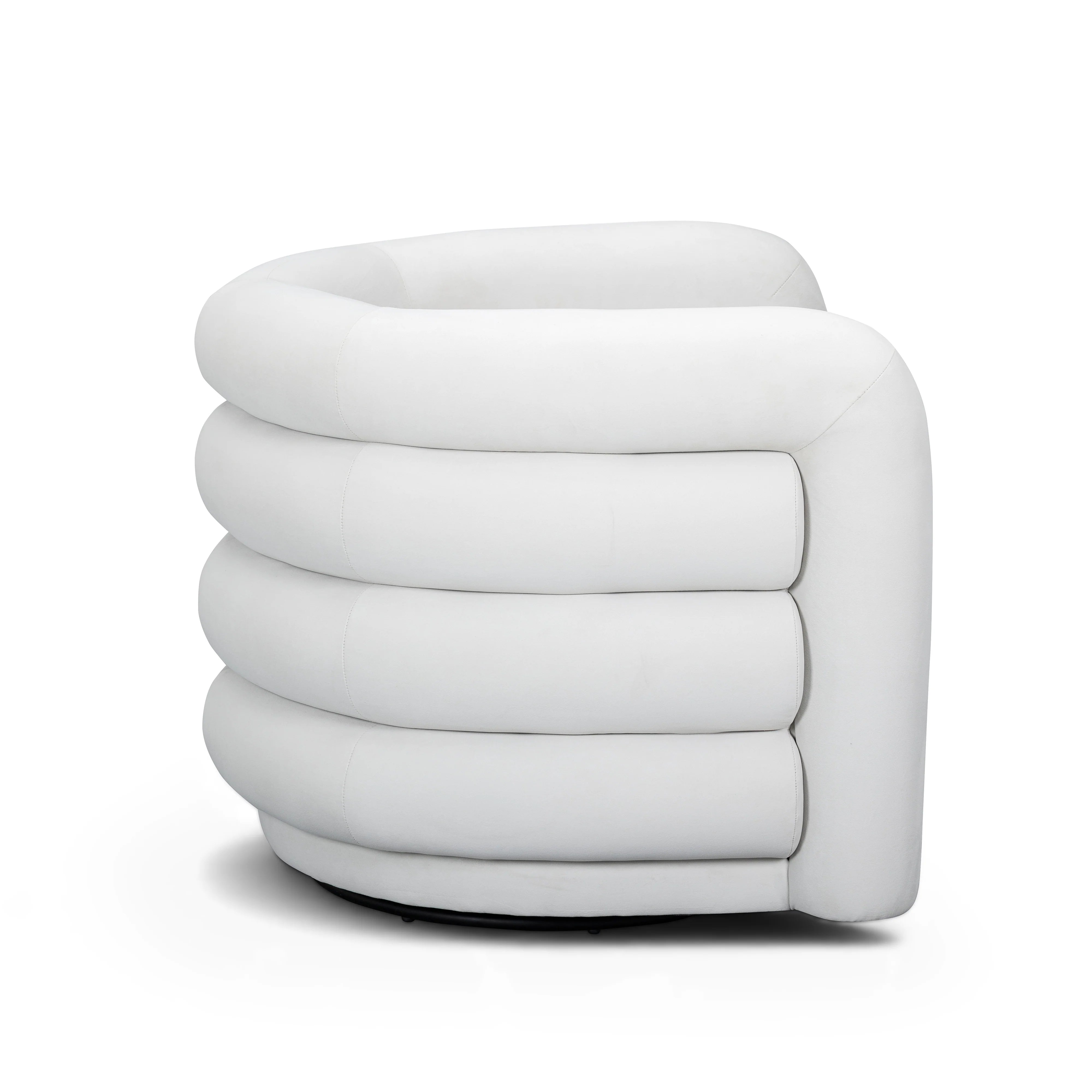 Curves Performance Velvet Swivel Accent Chair