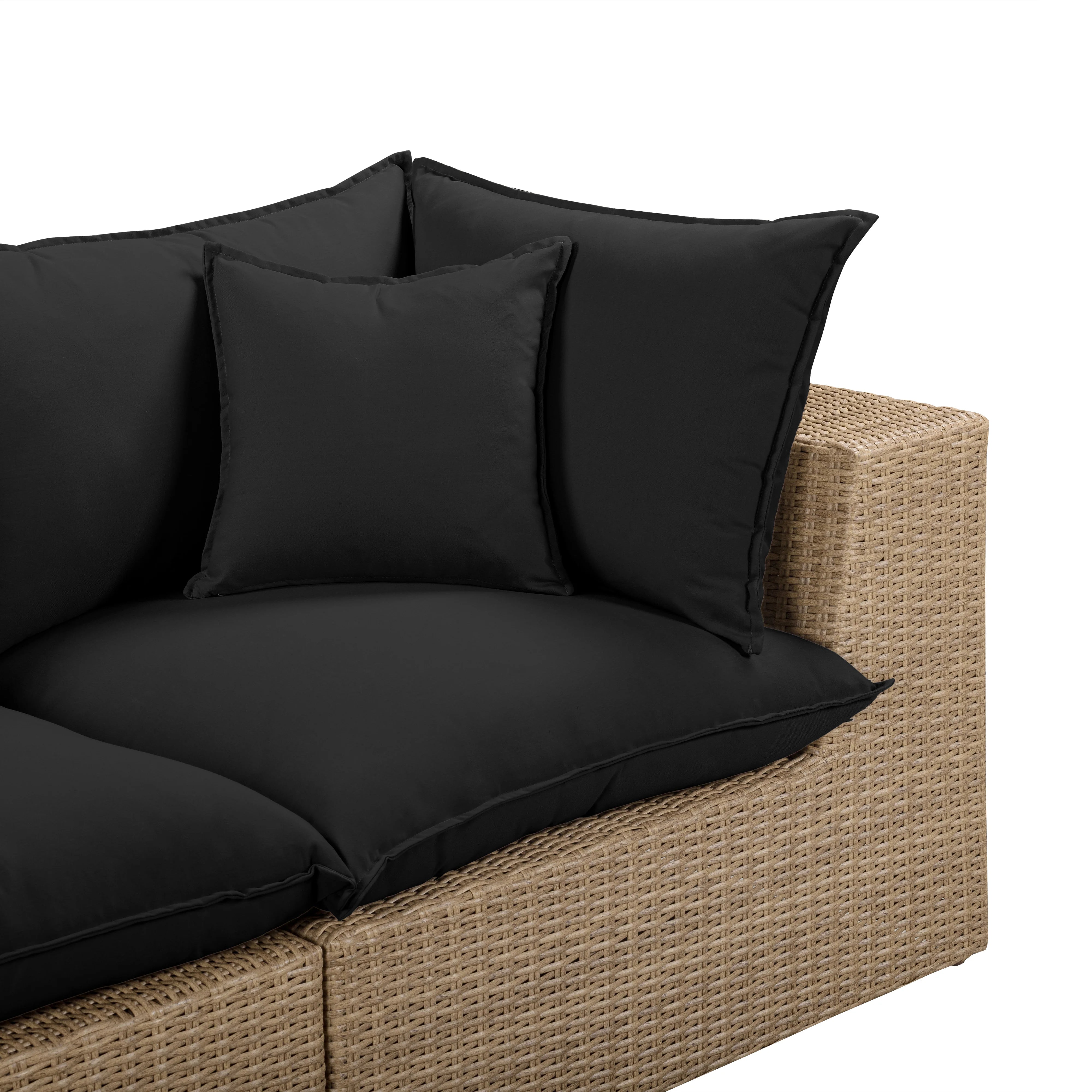 Cali 80" Performance Fabric & Wicker Outdoor Loveseat