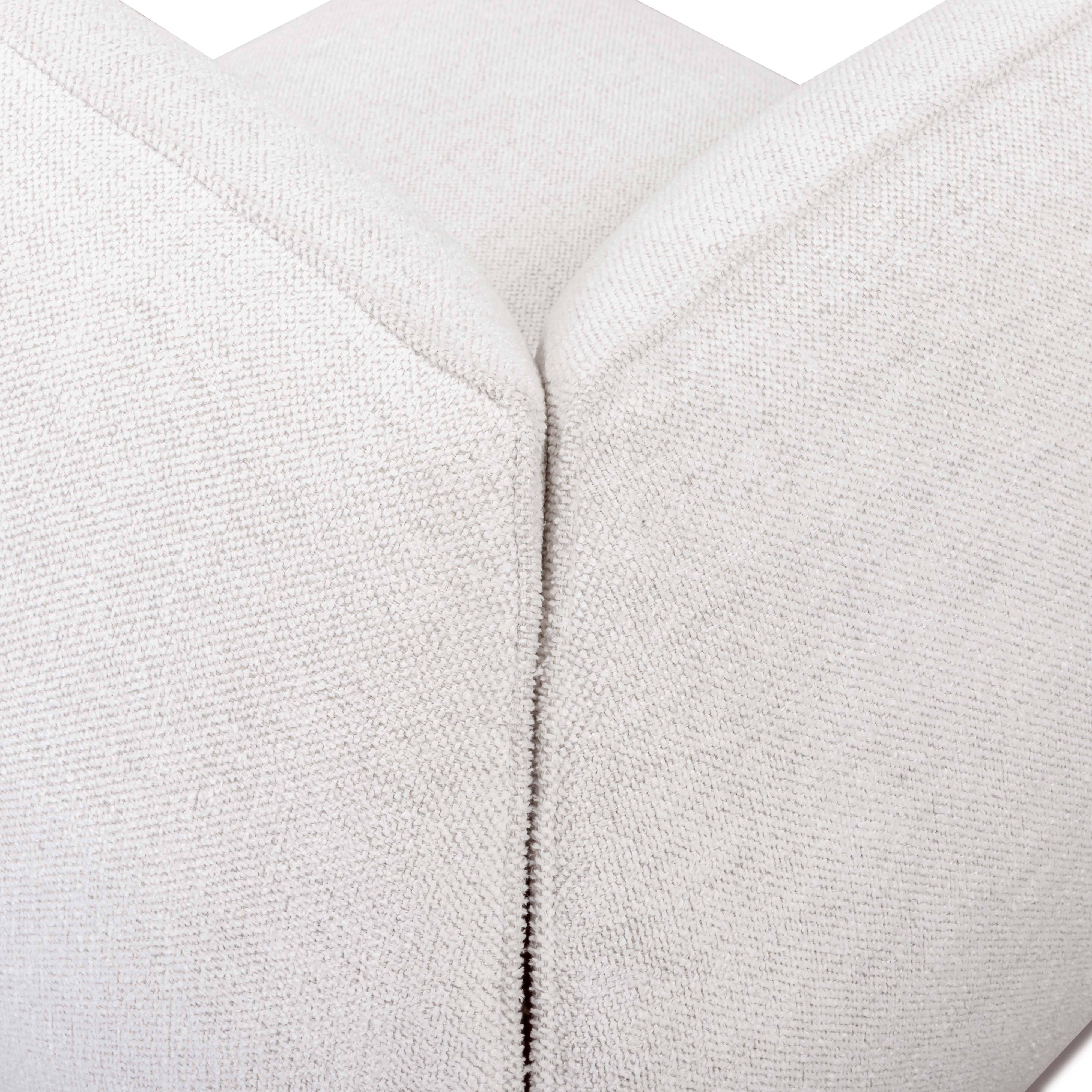 Arezza Stone White Contract-Grade Basketweave Chenille Corner Chair