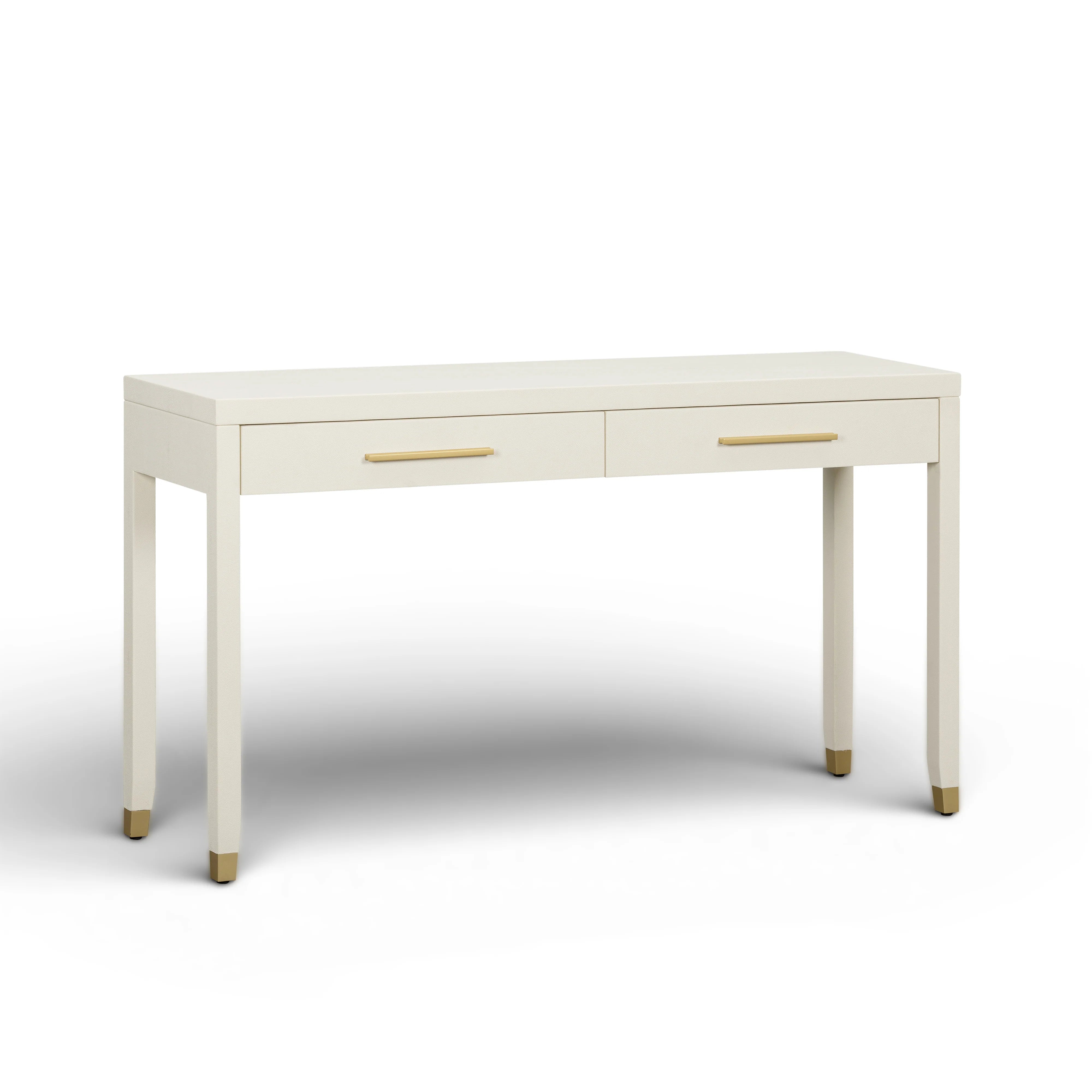 Dani 54" Cream Faux Shagreen 2-Drawer Console Table