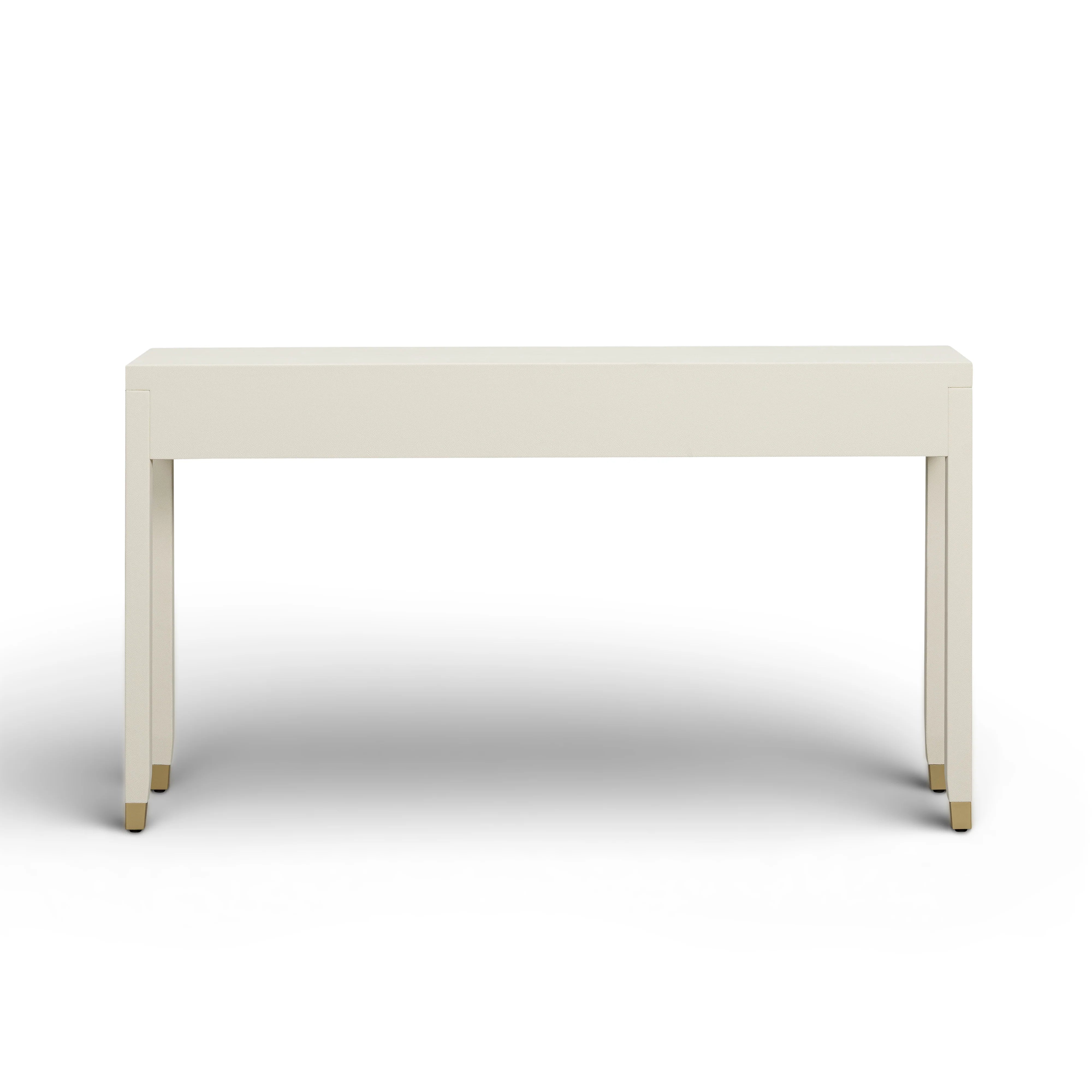 Dani 54" Cream Faux Shagreen 2-Drawer Console Table