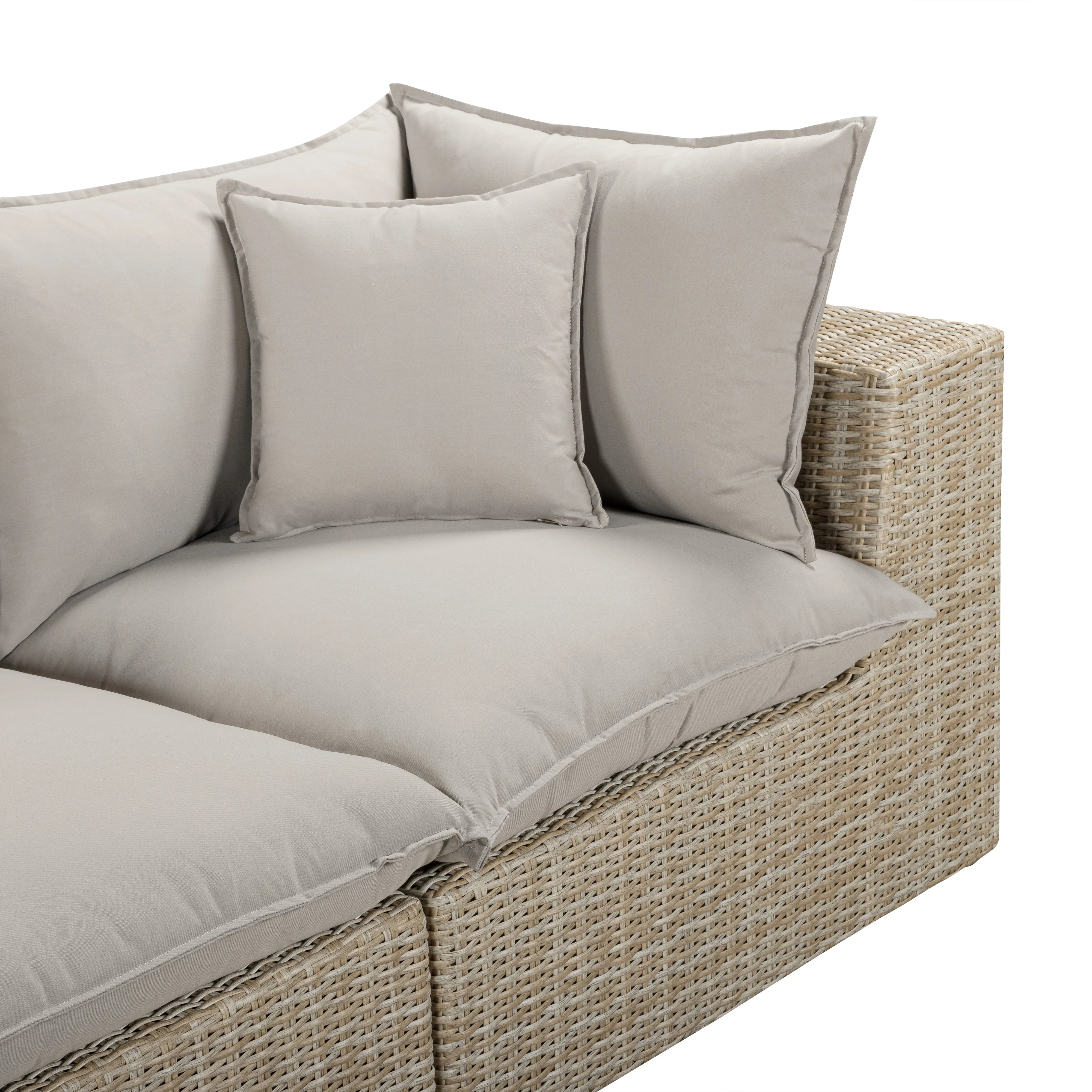 Cali 80" Performance Fabric & Wicker Outdoor Loveseat
