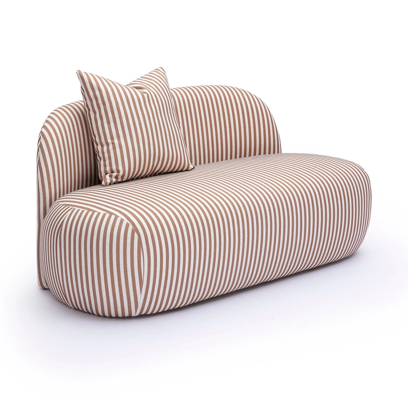 Carraway 59" Brown Striped Performance Linen Loveseat