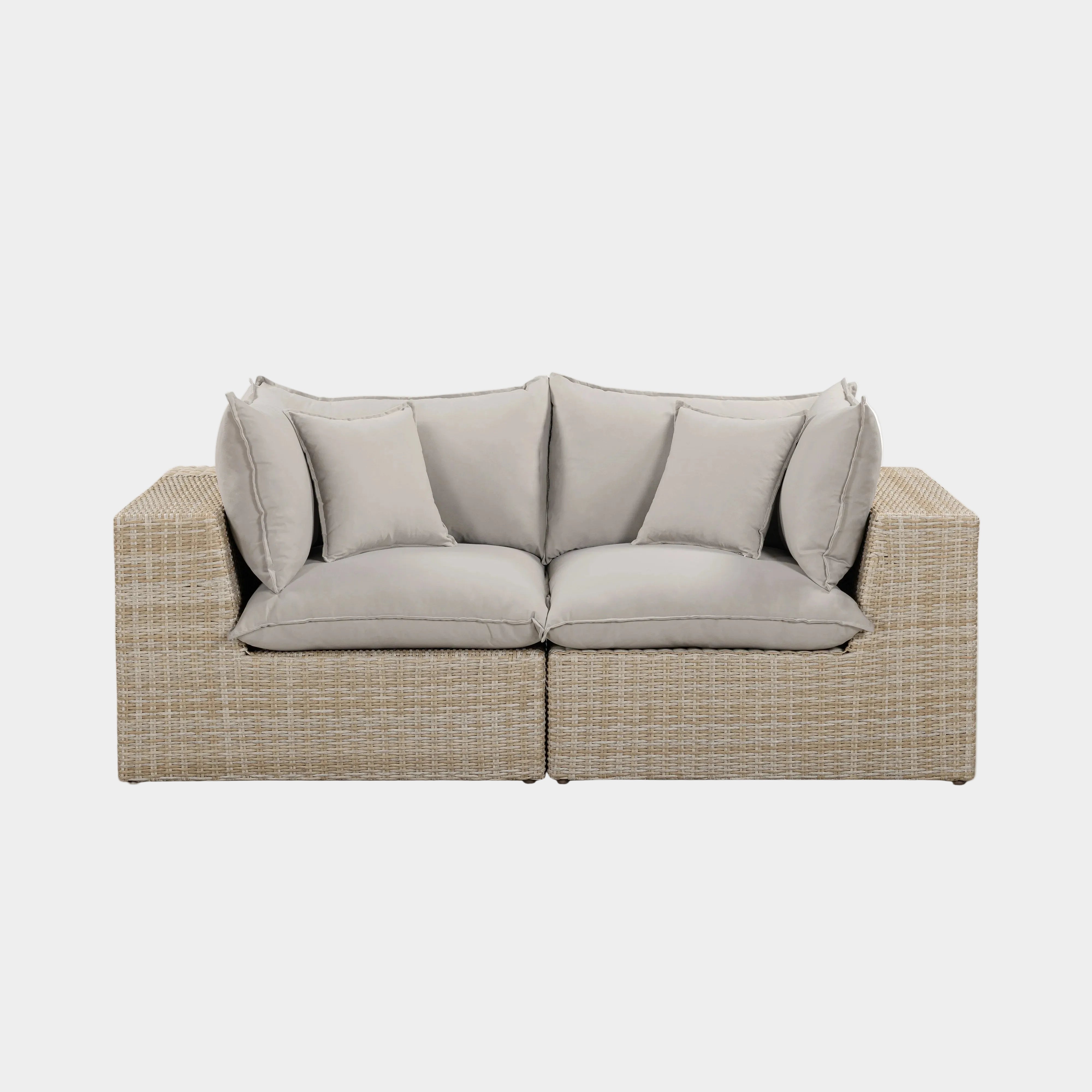 Cali 80" Performance Fabric & Wicker Outdoor Loveseat