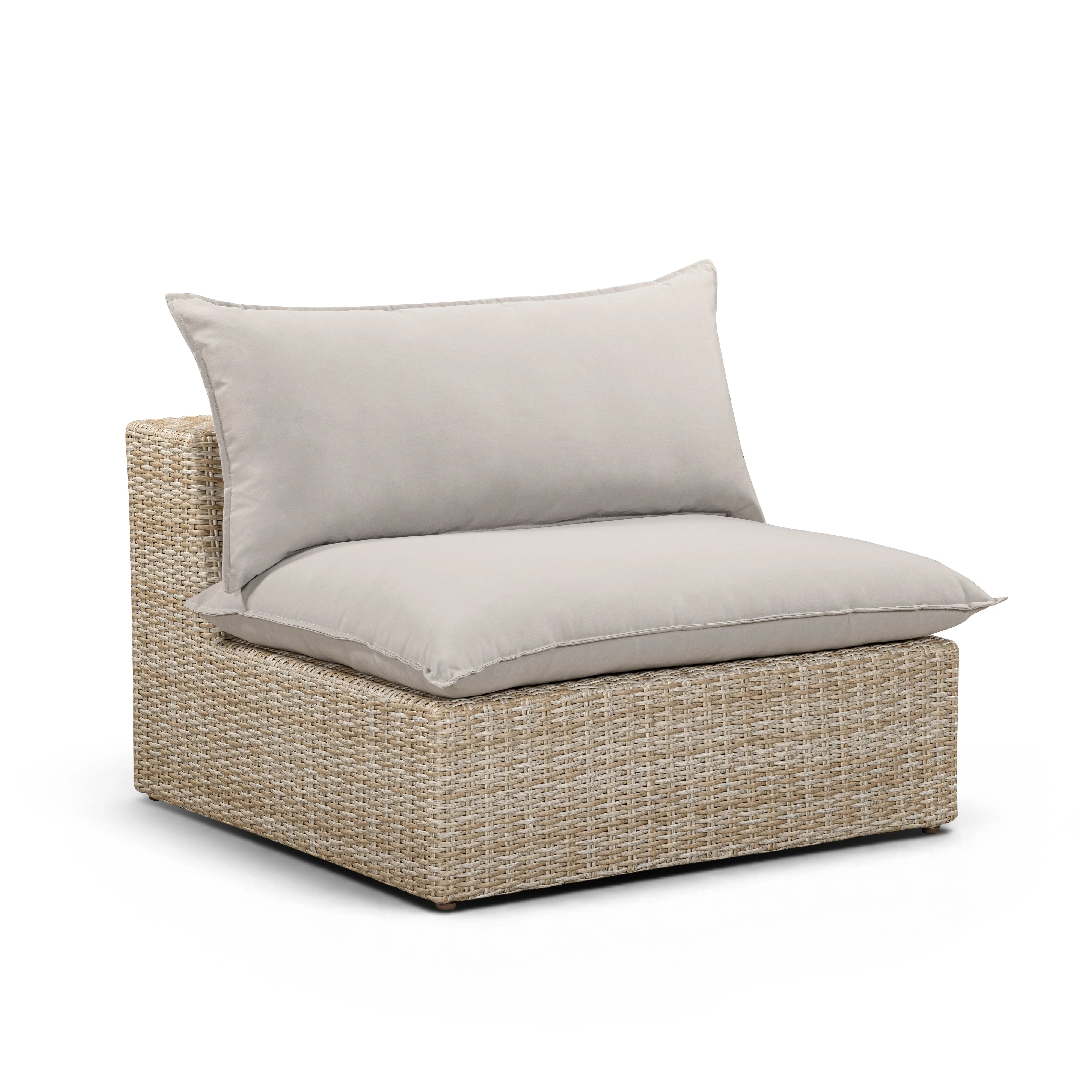 Cali Performance Fabric & Wicker Outdoor Armless Chair