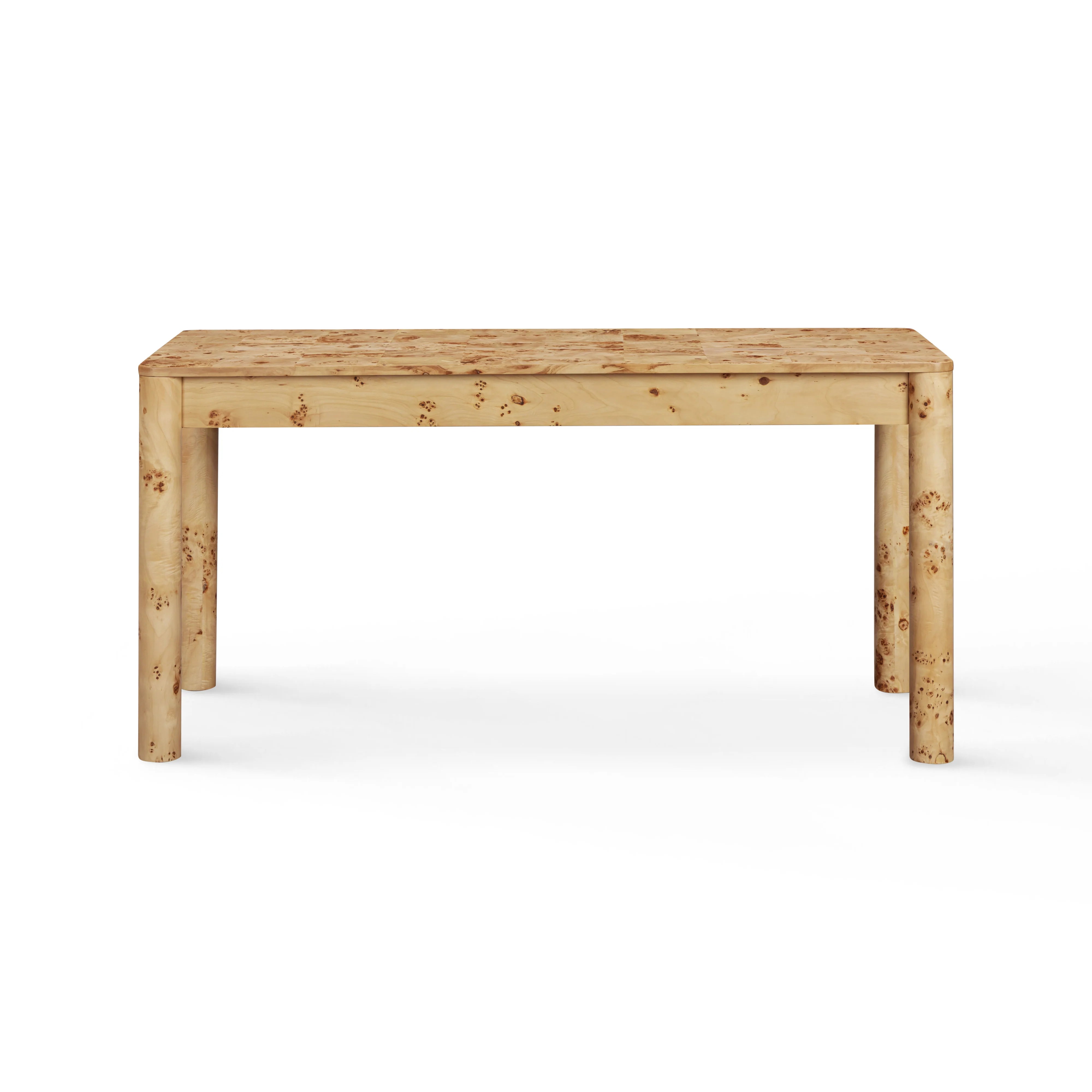 Berri 60" Natural Burl 3-Drawer Work Desk