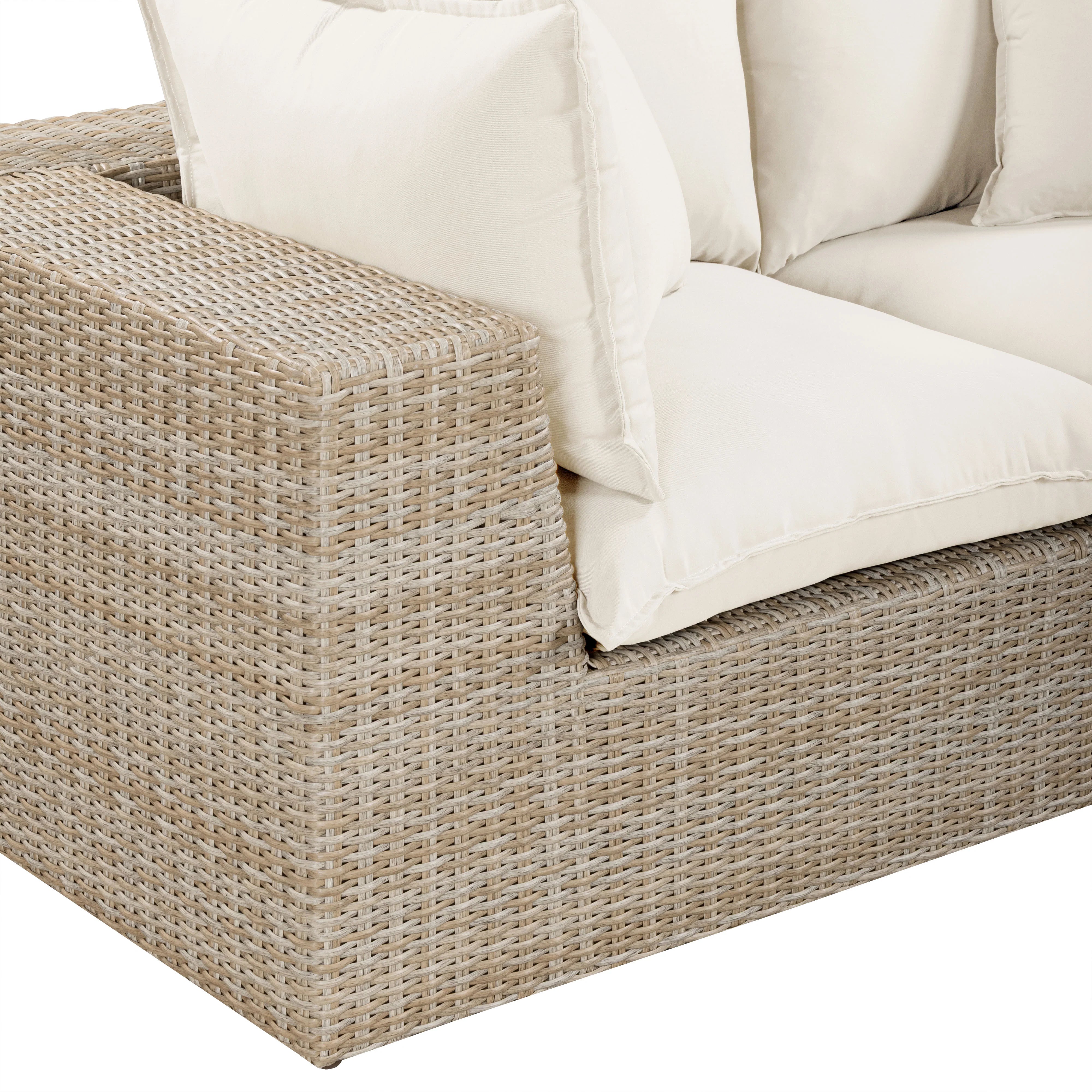 Cali 80" Performance Fabric & Wicker Outdoor Loveseat
